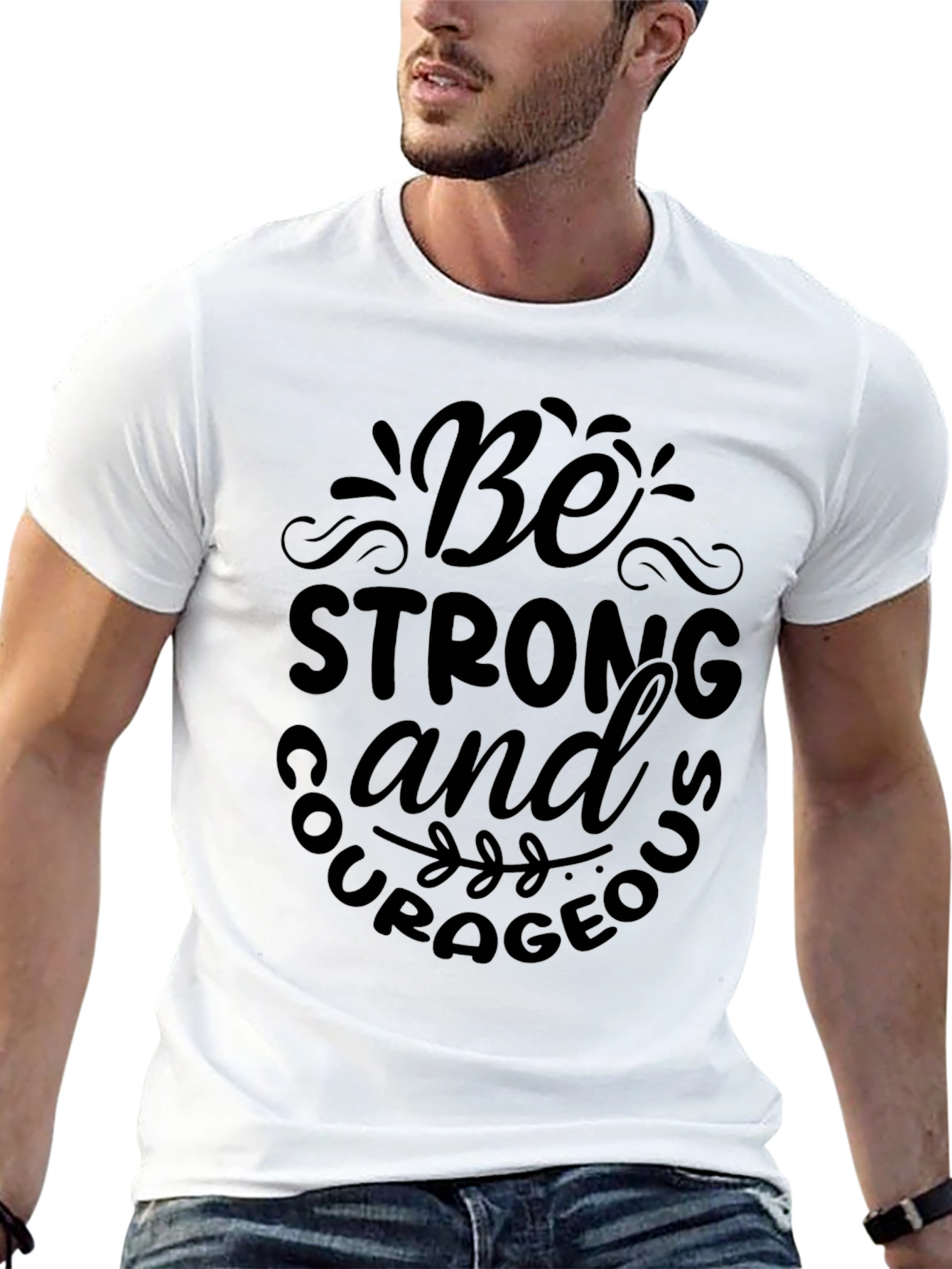 Be Strong & Courageous Black T-Shirt