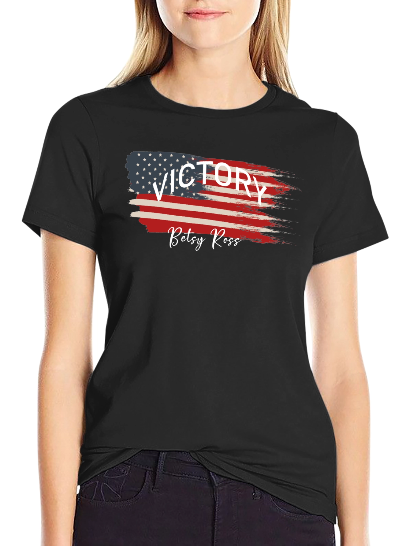 Victory Betsy Ross Flag Graphic Tee - Black