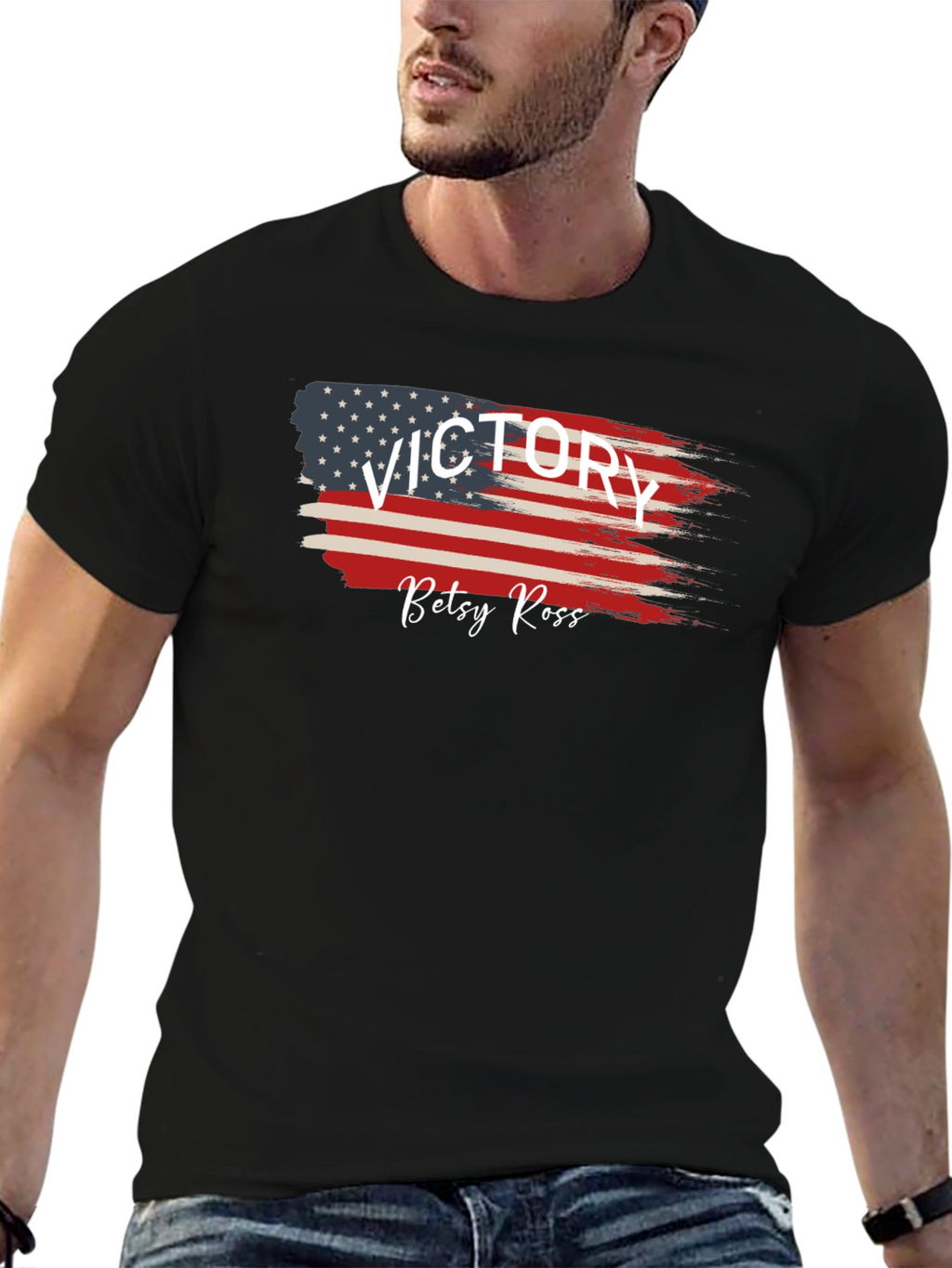 Victory Betsy Ross Flag Graphic Tee - Black