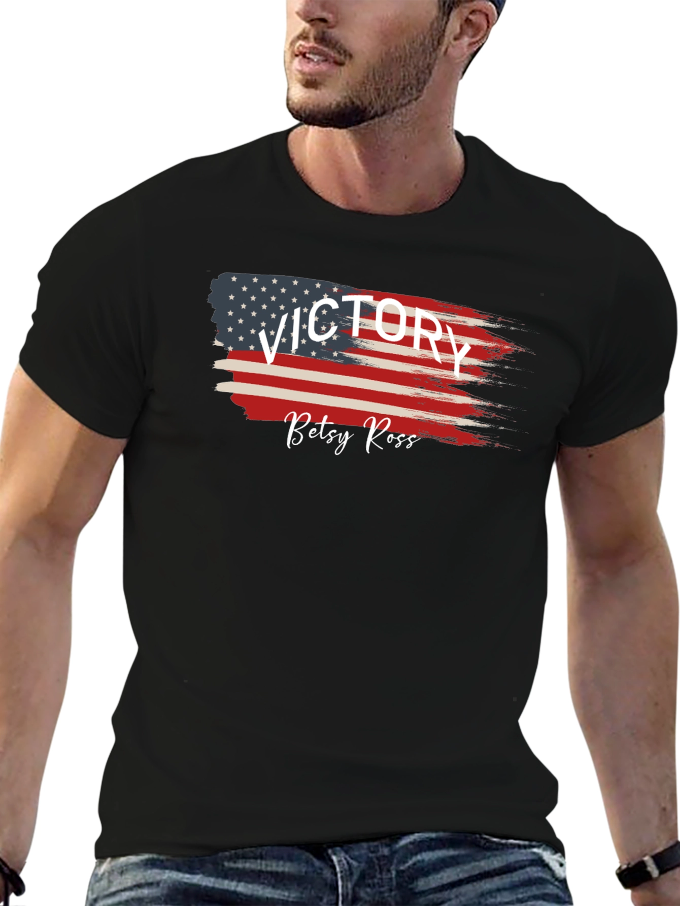 Victory Betsy Ross Flag Graphic Tee - Black