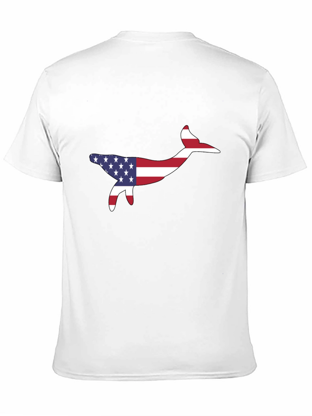 USA Flag Whale Graphic Tee - Patriotic Style