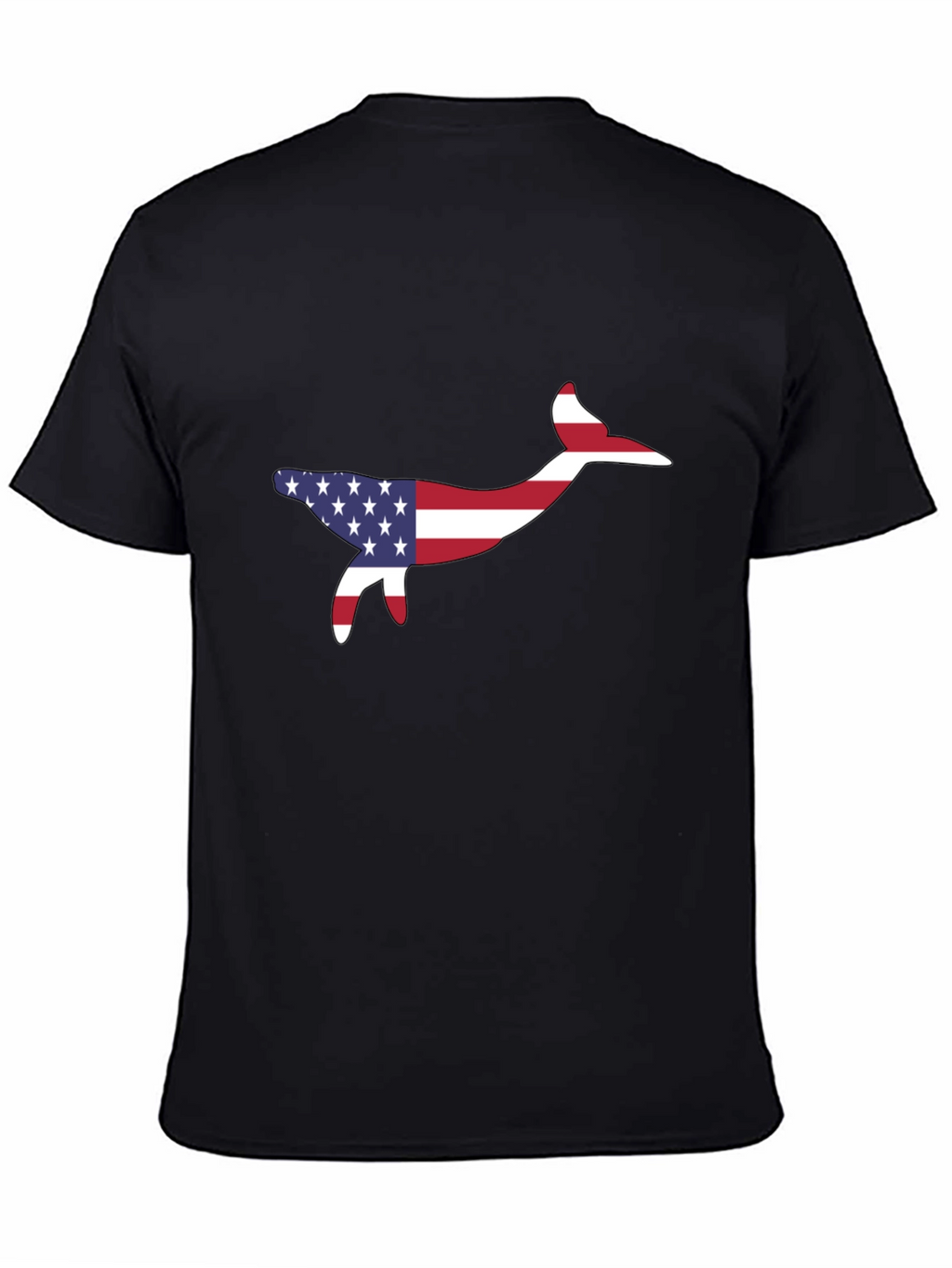 USA Flag Whale Graphic Tee - Patriotic Style