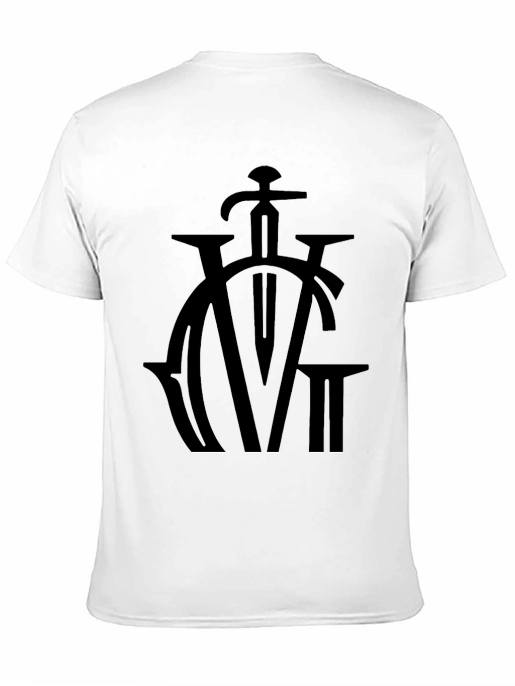 Black Graphic Tee - Sword & Lettering Design
