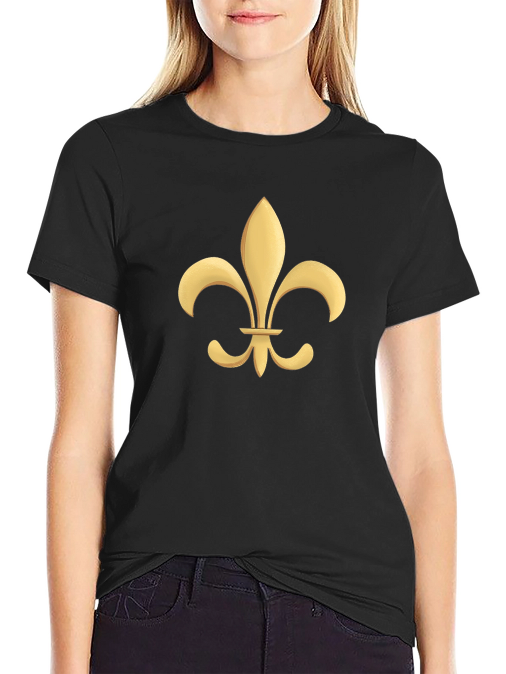 Fleur-de-Lis Graphic Tee - Black Cotton T-Shirt