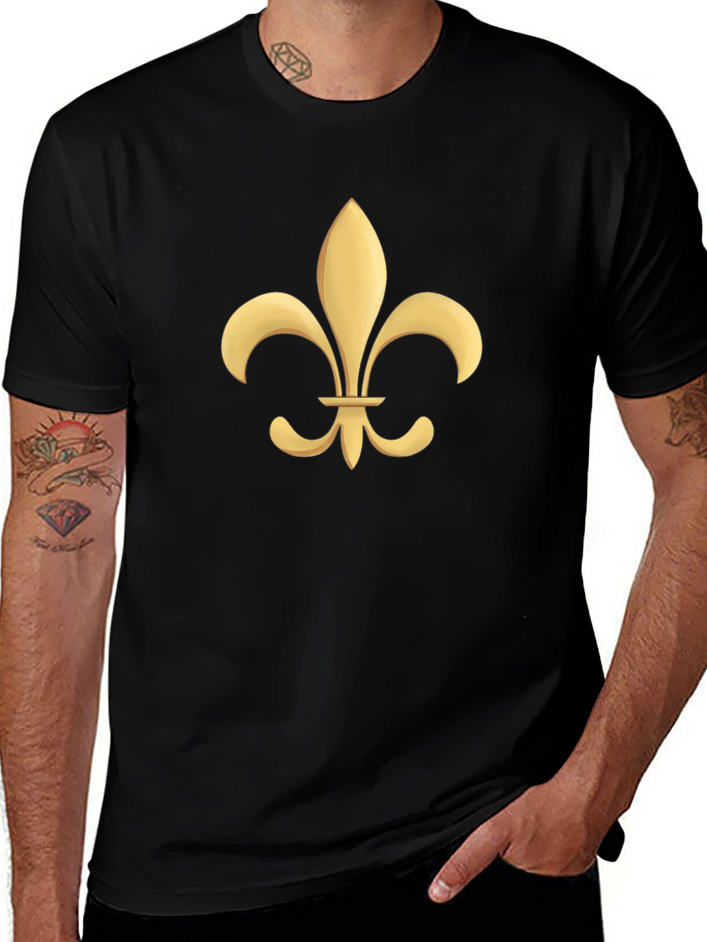 Fleur-de-Lis Graphic Tee - Black Cotton T-Shirt