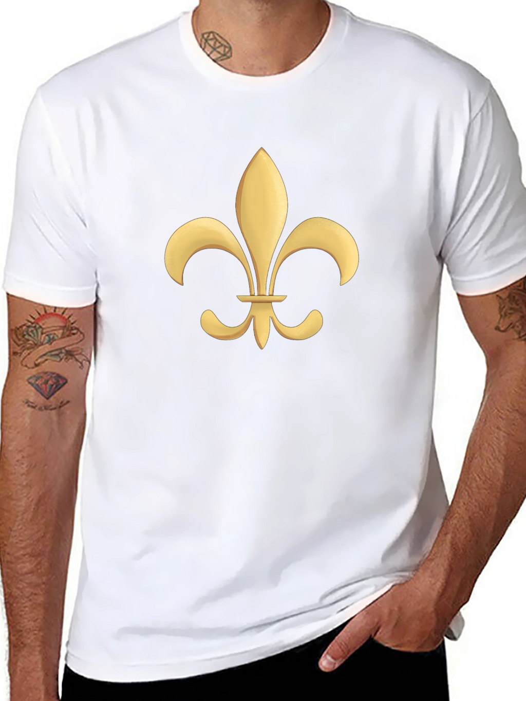 Fleur-de-Lis Graphic Tee - Black Cotton T-Shirt