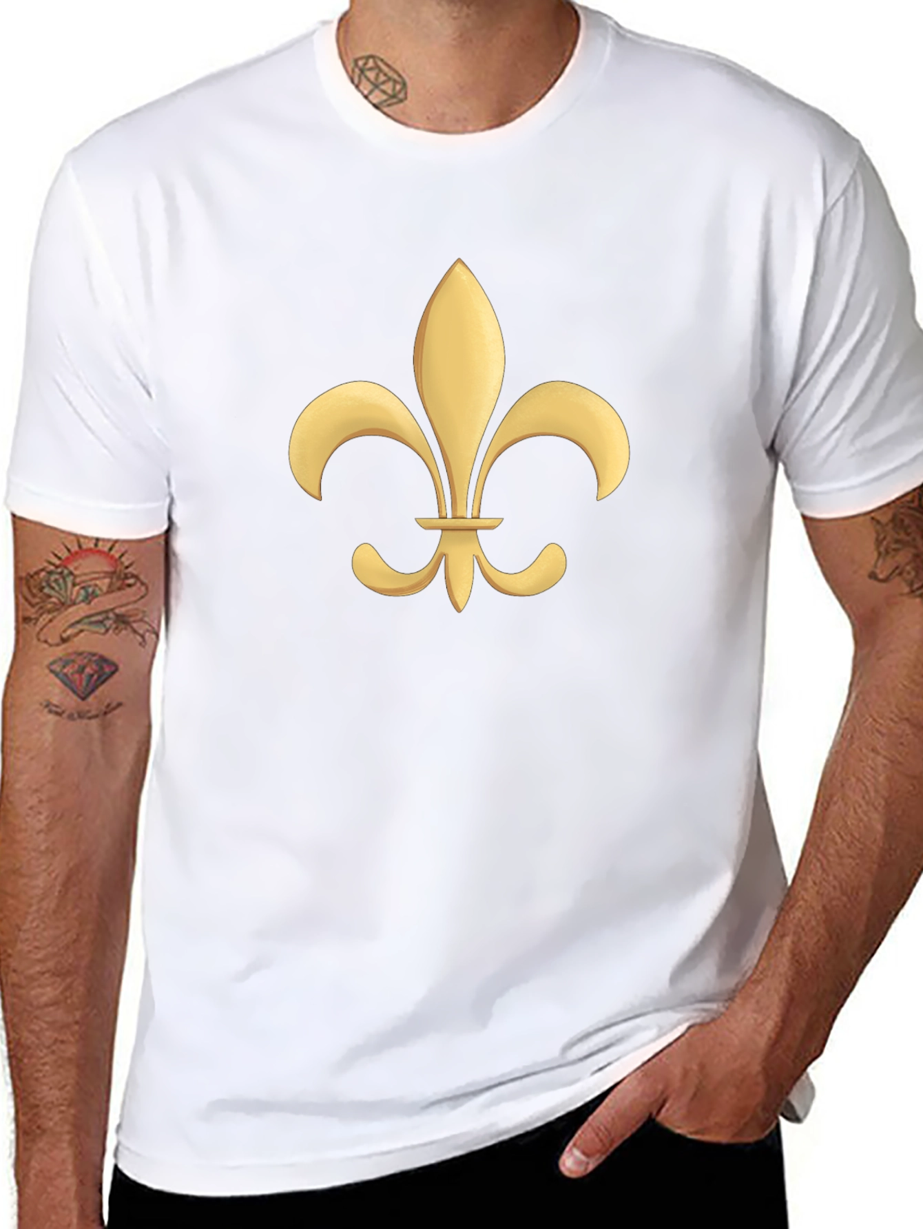 Fleur-de-Lis Graphic Tee - Black Cotton T-Shirt