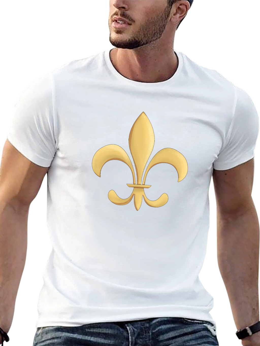Fleur-de-Lis Graphic Tee - Black Cotton T-Shirt