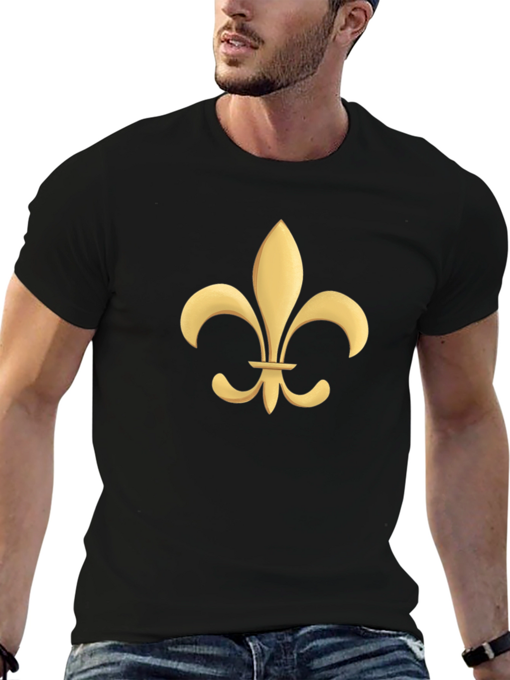 Fleur-de-Lis Graphic Tee - Black Cotton T-Shirt