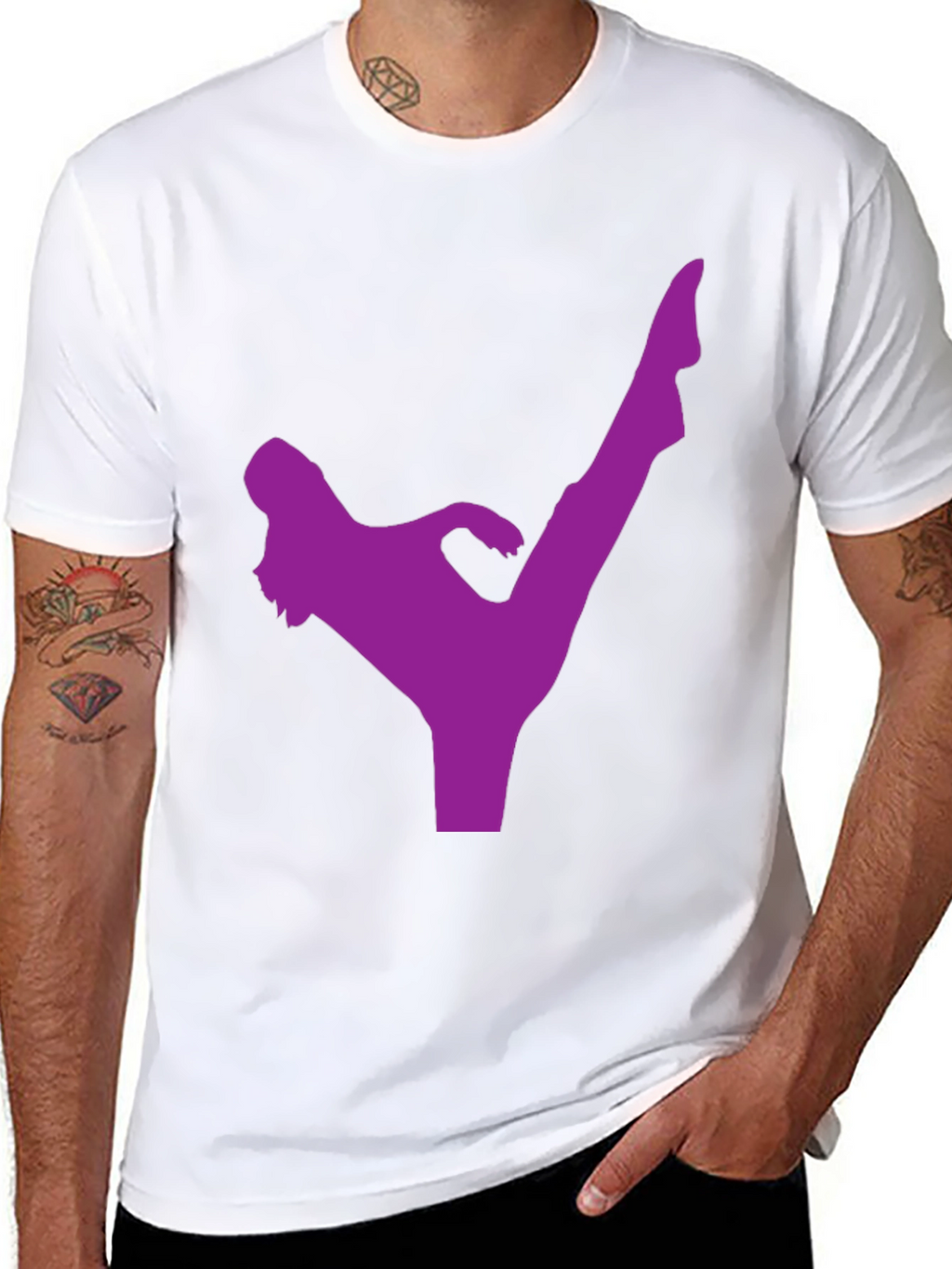 Kick Silhouette T-Shirt - Black Martial Arts Tee