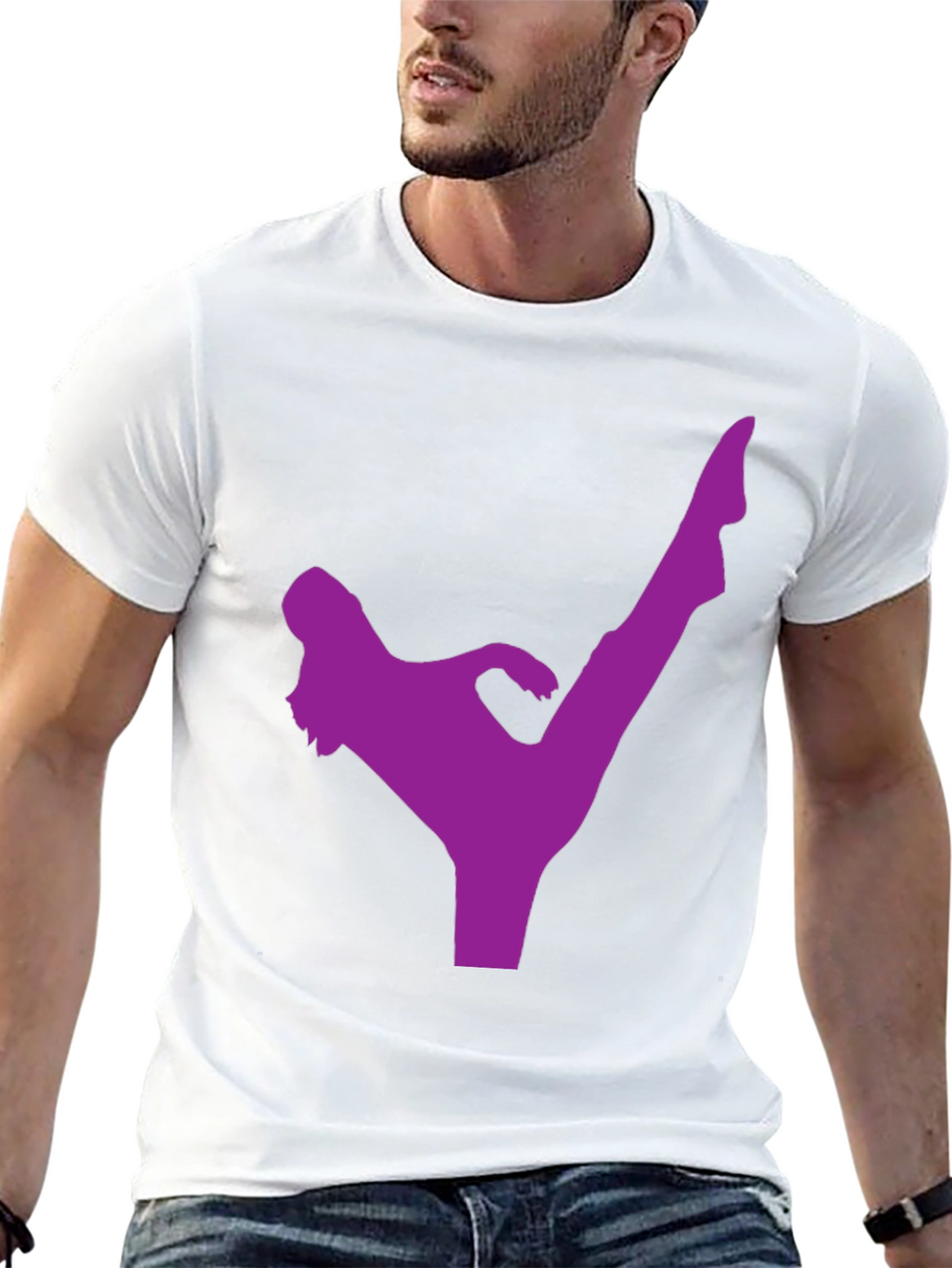 Kick Silhouette T-Shirt - Black Martial Arts Tee