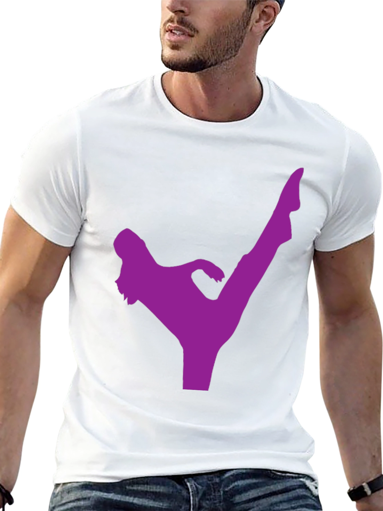 Kick Silhouette T-Shirt - Black Martial Arts Tee