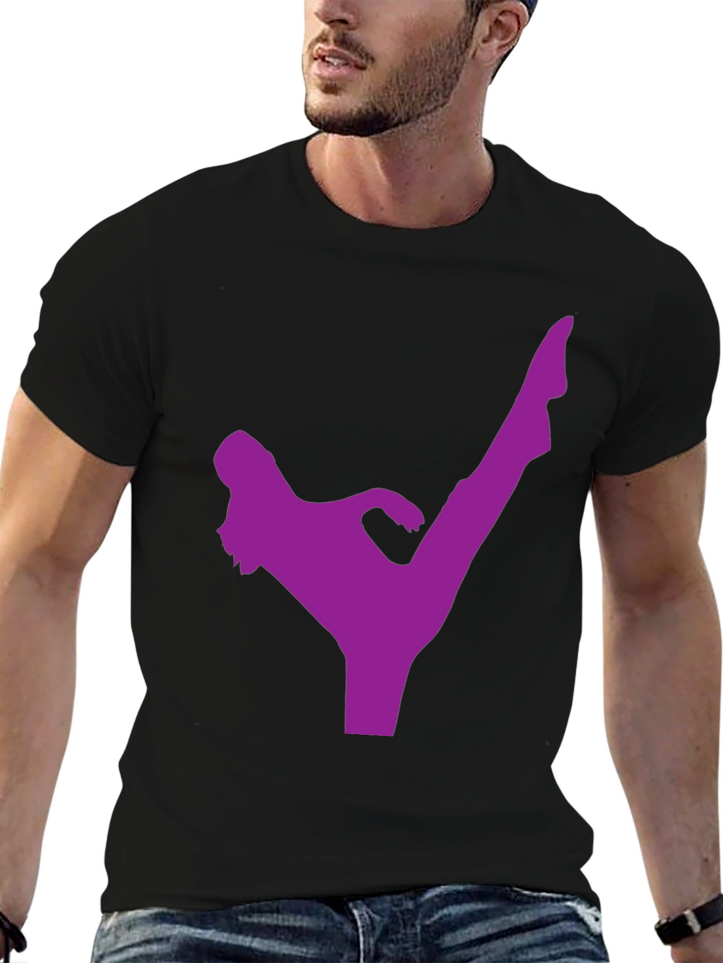 Kick Silhouette T-Shirt - Black Martial Arts Tee