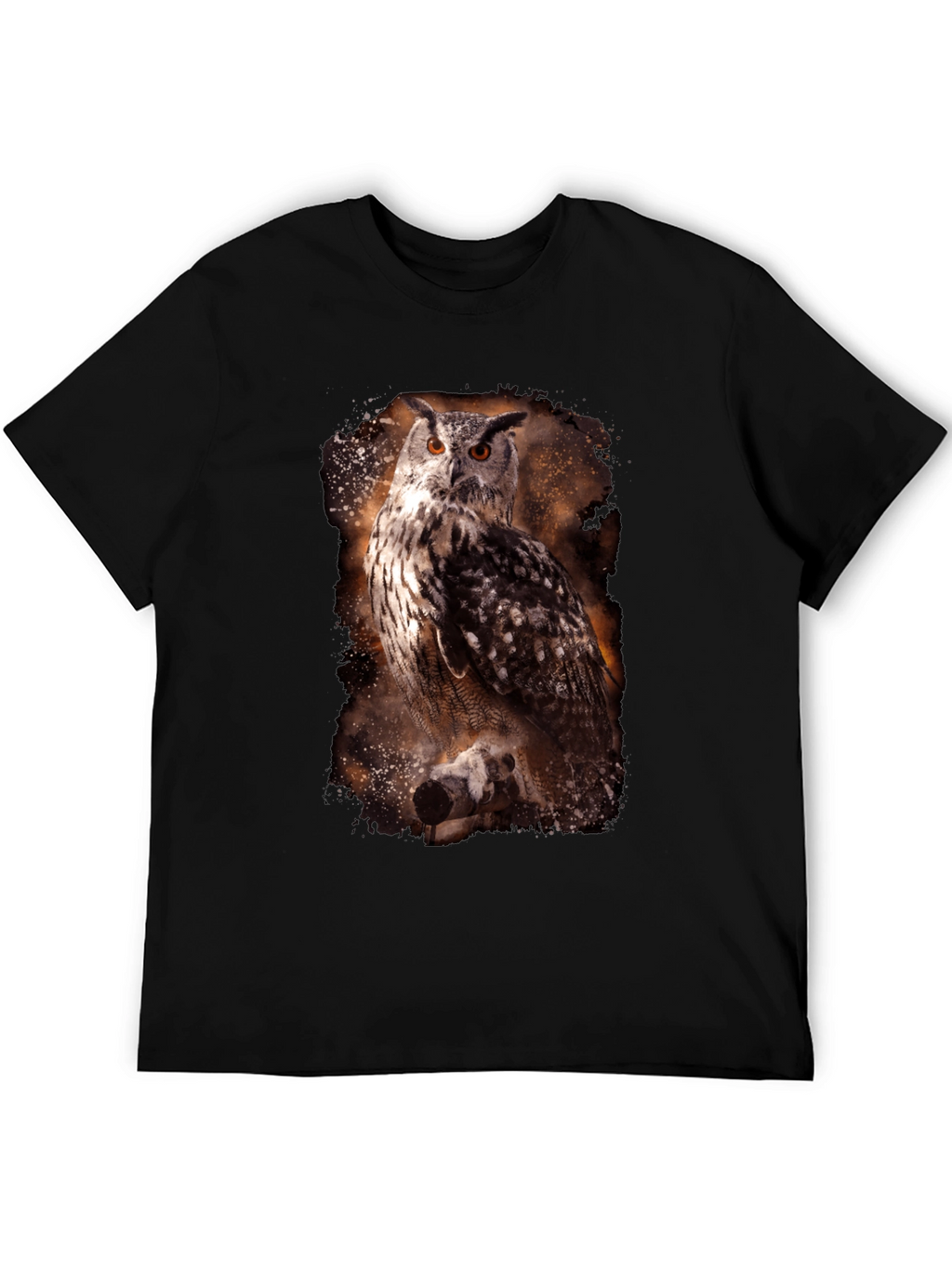 Owl Print Crew Neck T-Shirt