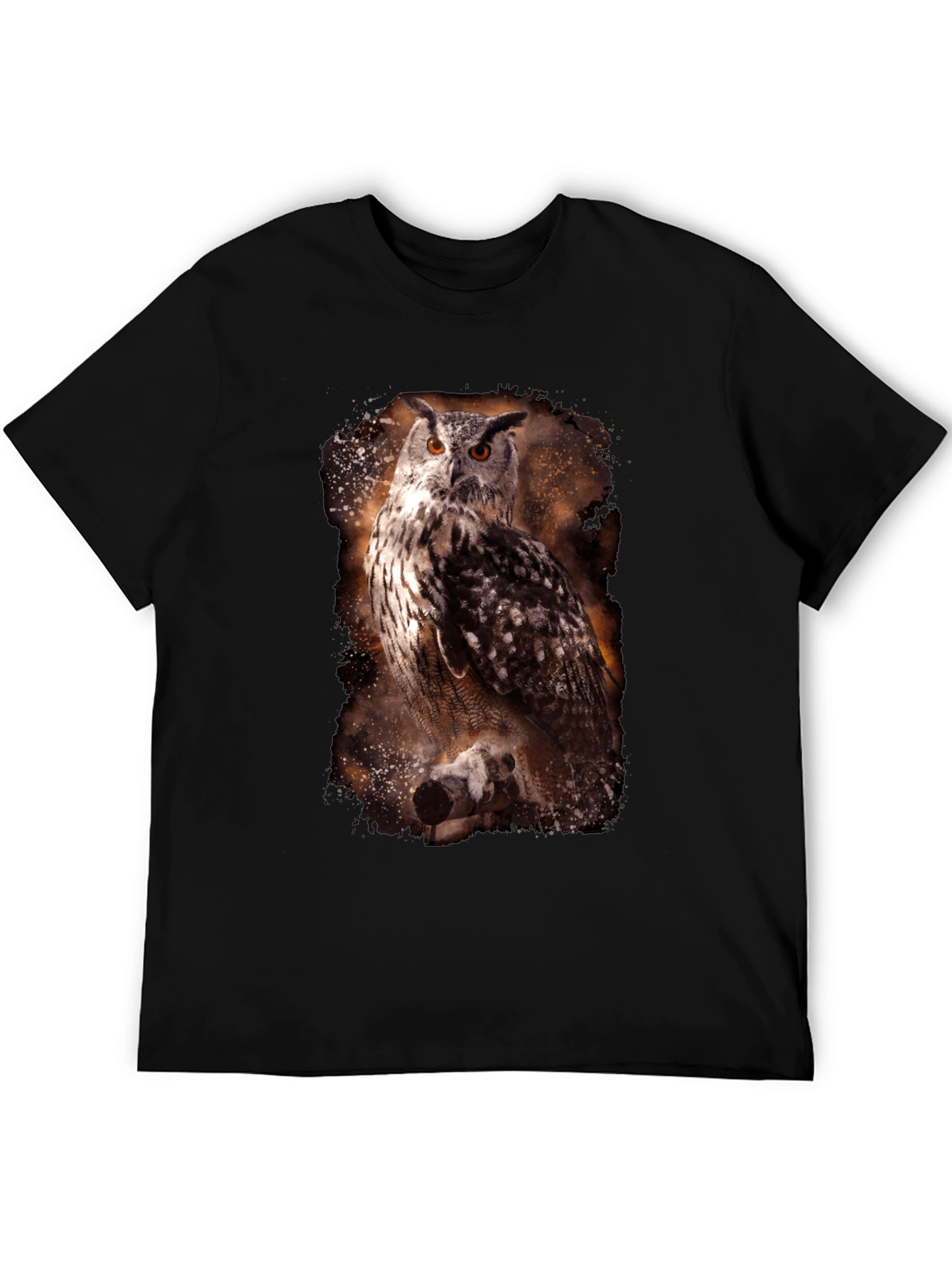 Owl Print Crew Neck T-Shirt