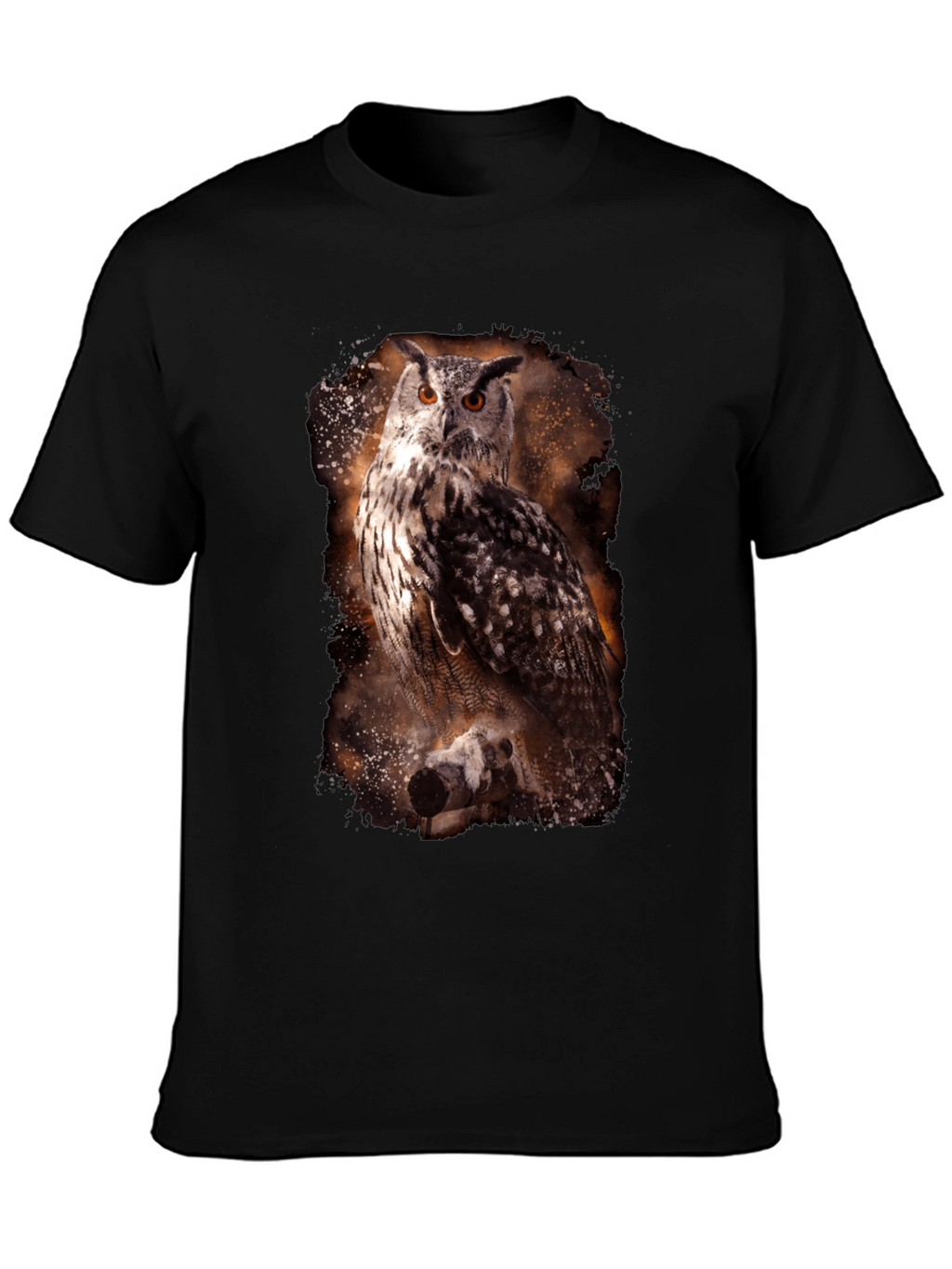 Owl Print Crew Neck T-Shirt