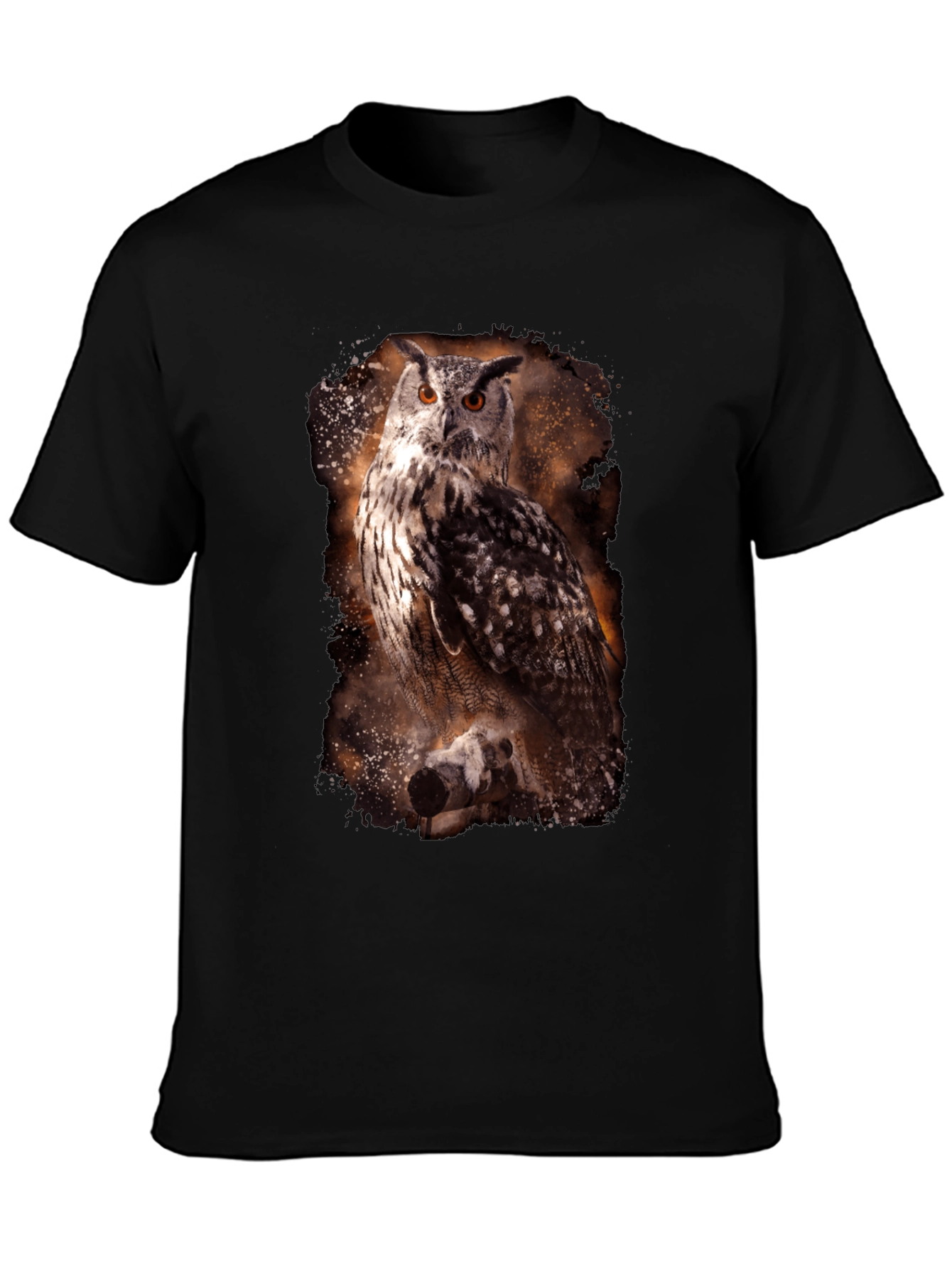 Owl Print Crew Neck T-Shirt