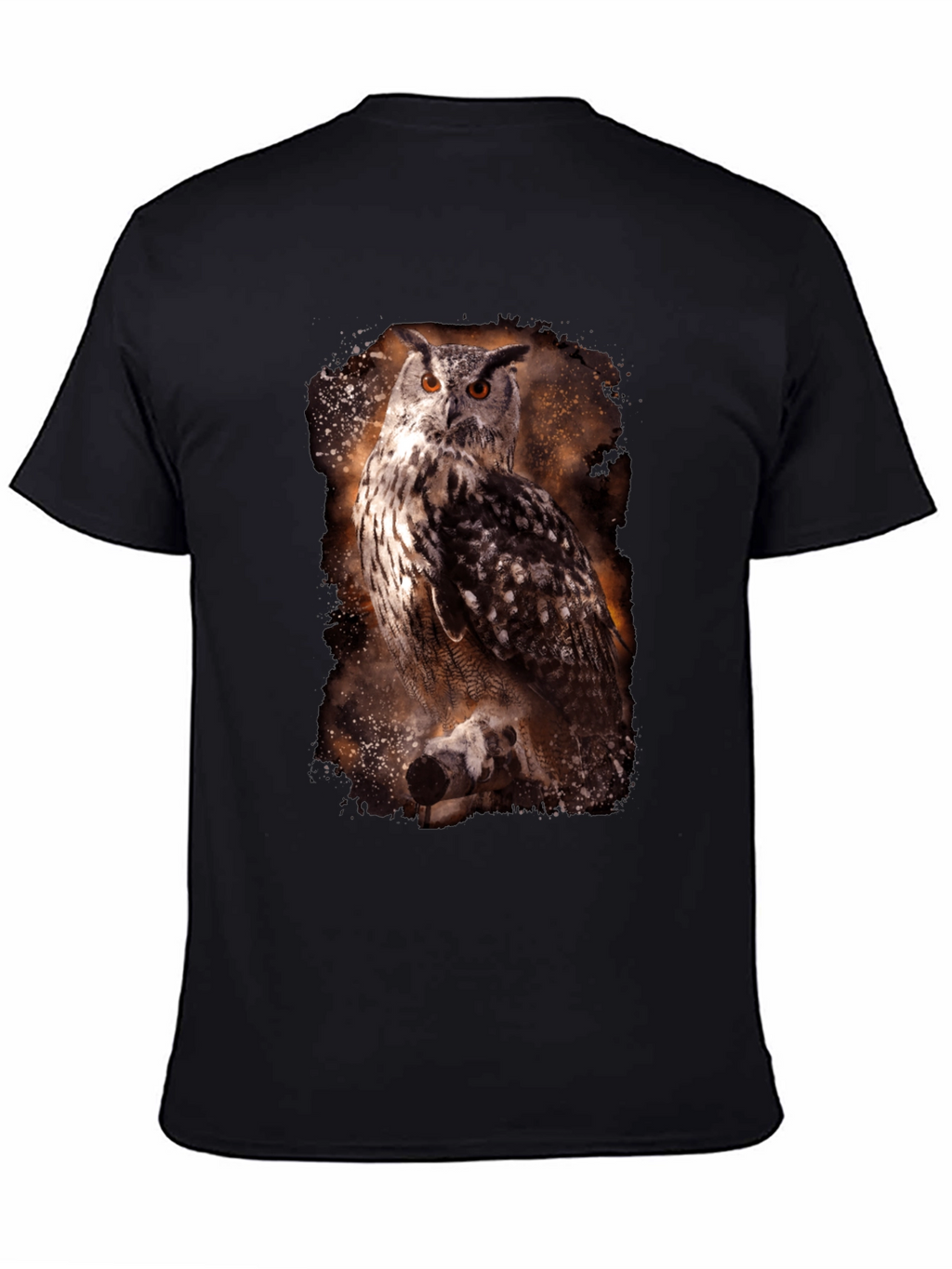 Owl Print Crew Neck T-Shirt