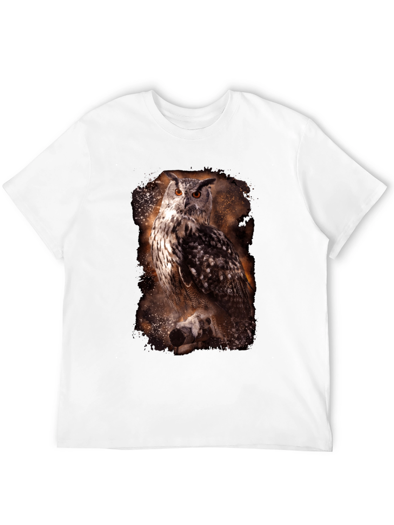 Owl Print Crew Neck T-Shirt