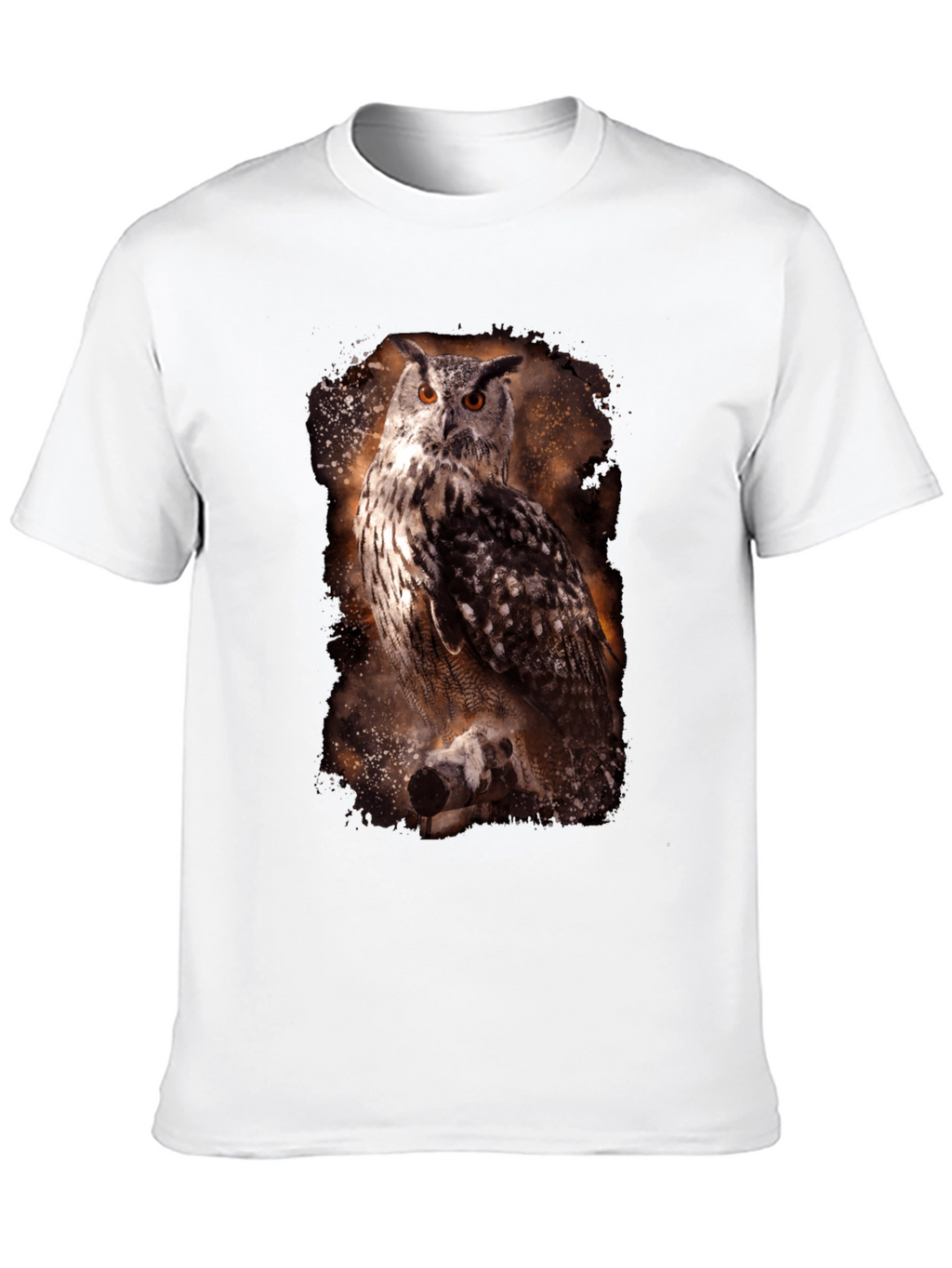 Owl Print Crew Neck T-Shirt