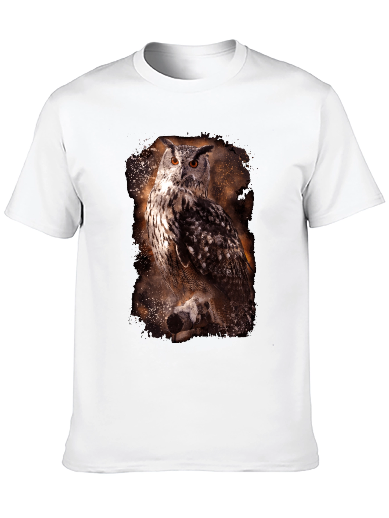 Owl Print Crew Neck T-Shirt