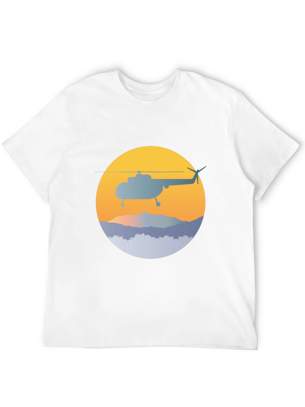 Helicopter Graphic Tee - Retro Style
