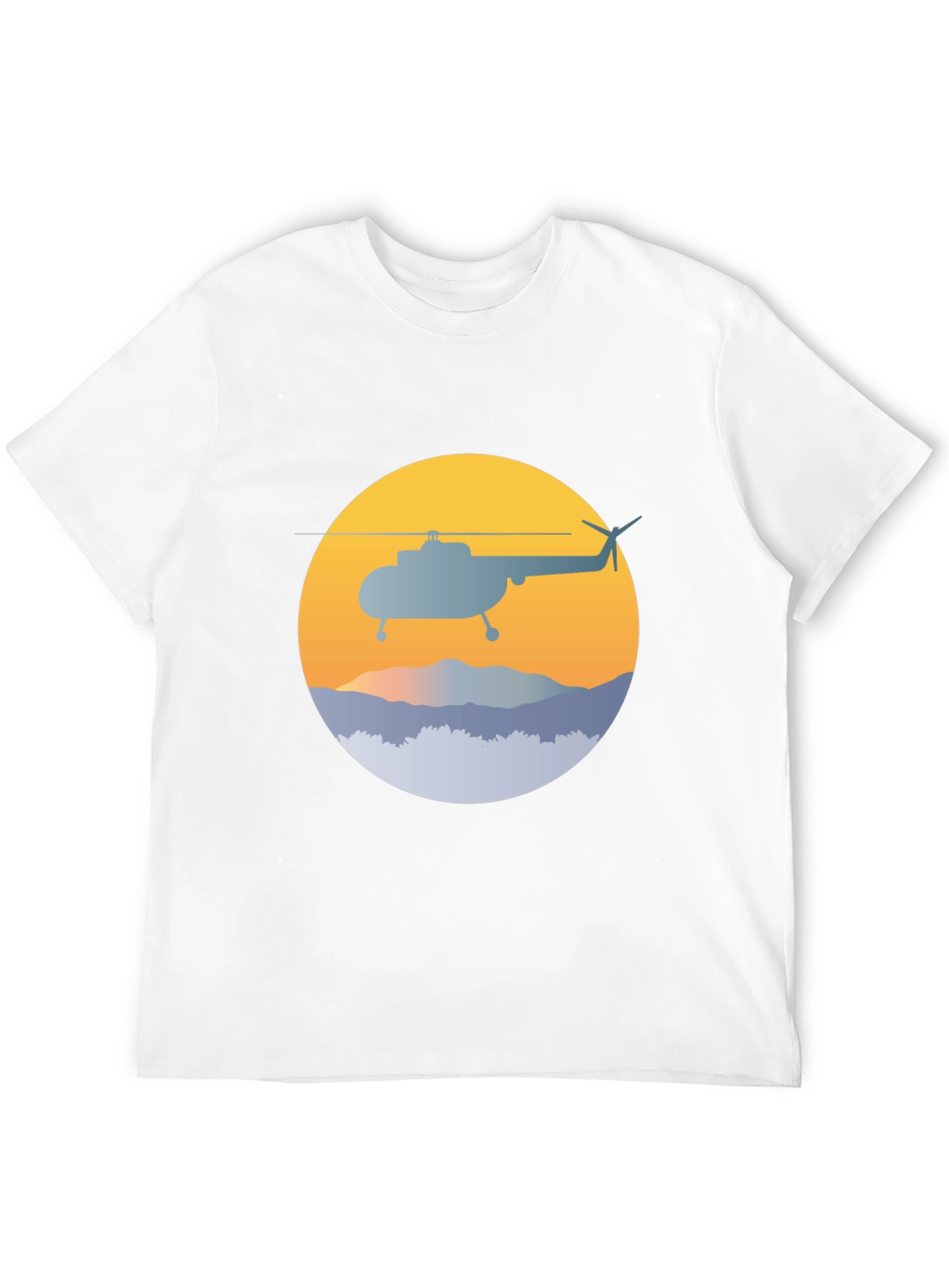 Helicopter Graphic Tee - Retro Style