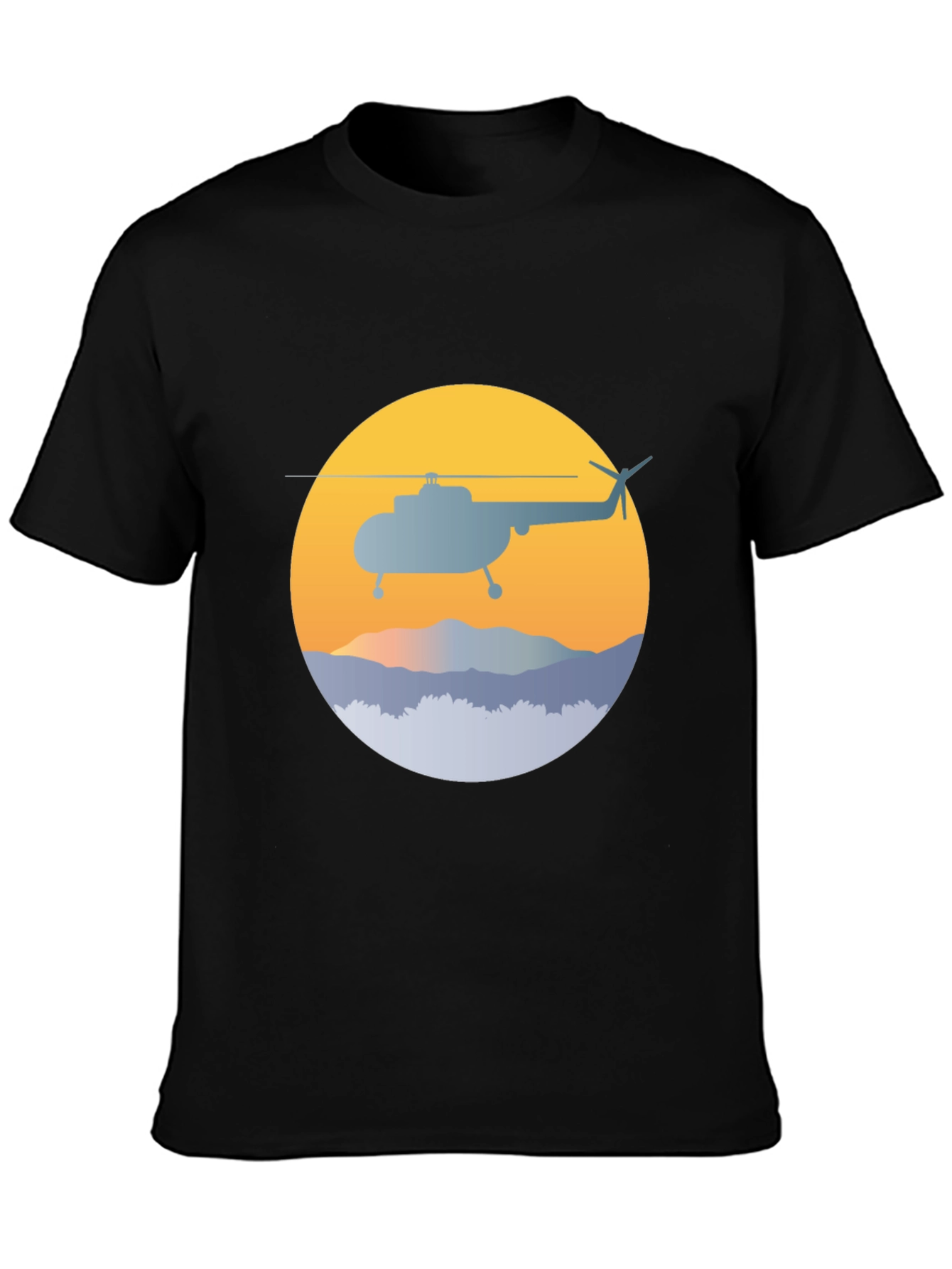 Helicopter Graphic Tee - Retro Style