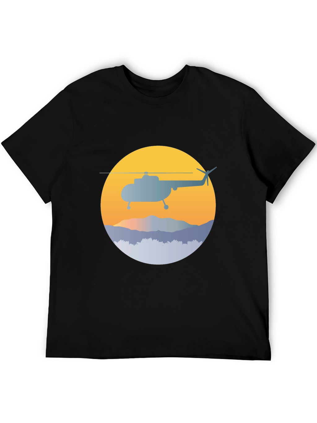 Helicopter Graphic Tee - Retro Style