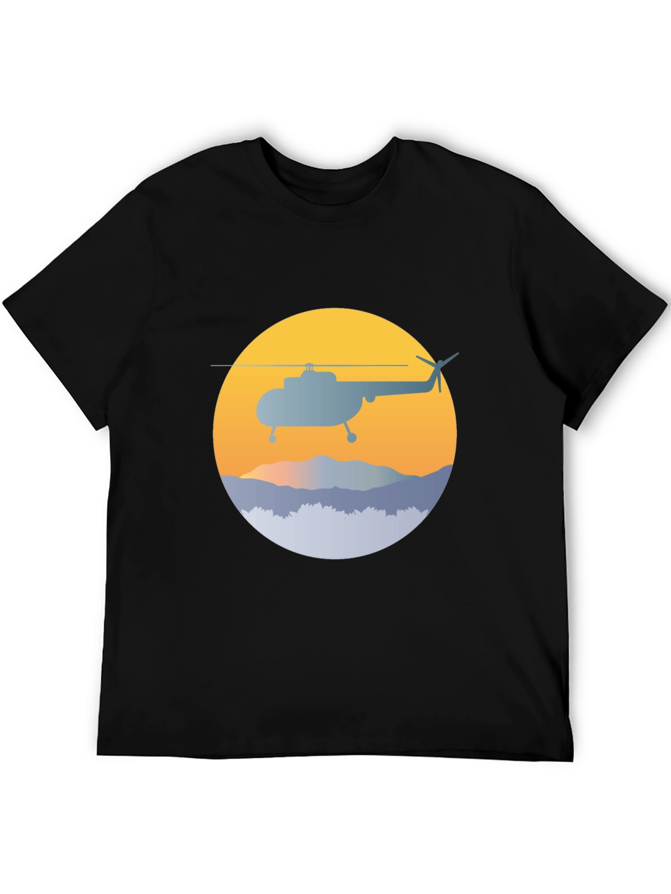 Helicopter Graphic Tee - Retro Style