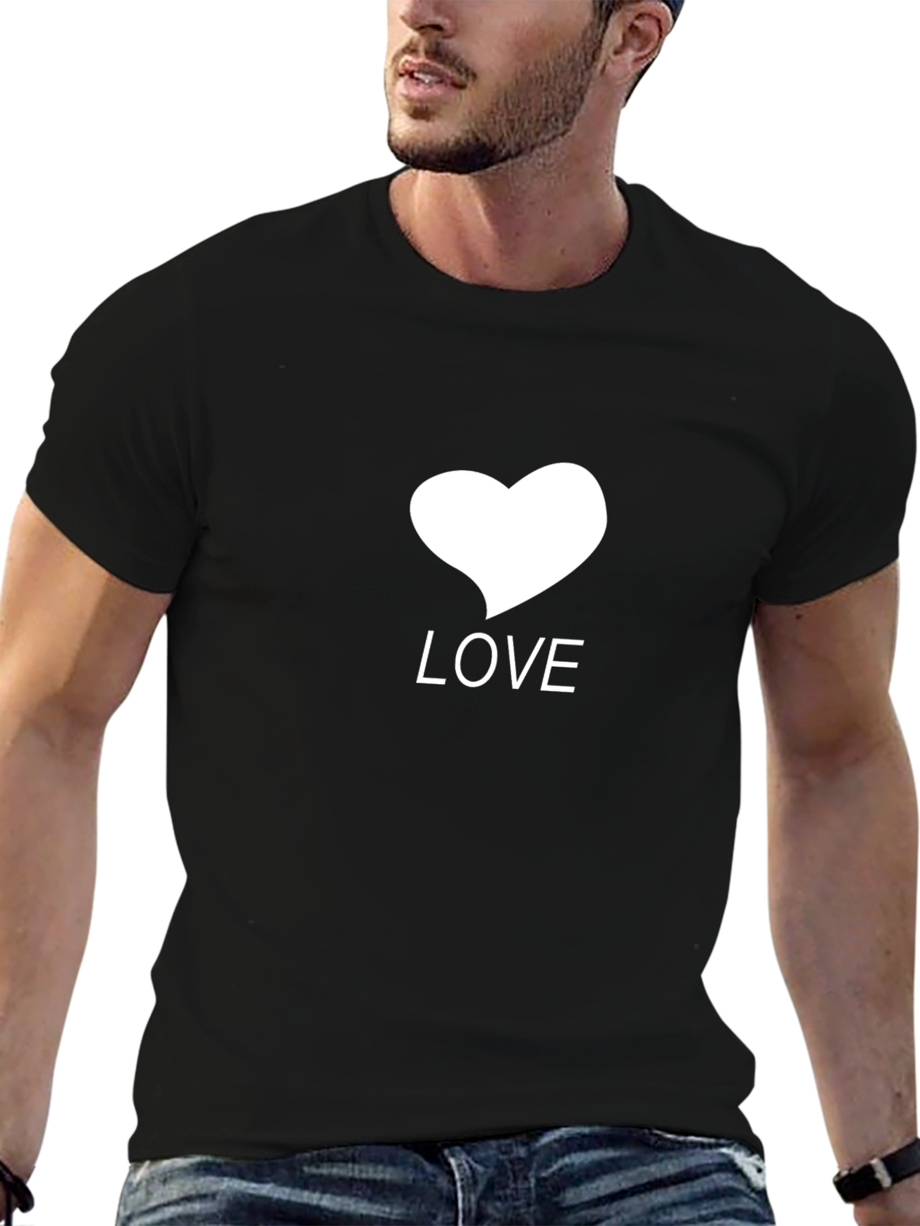 Love Heart Graphic Tee - Stylish Black T-Shirt