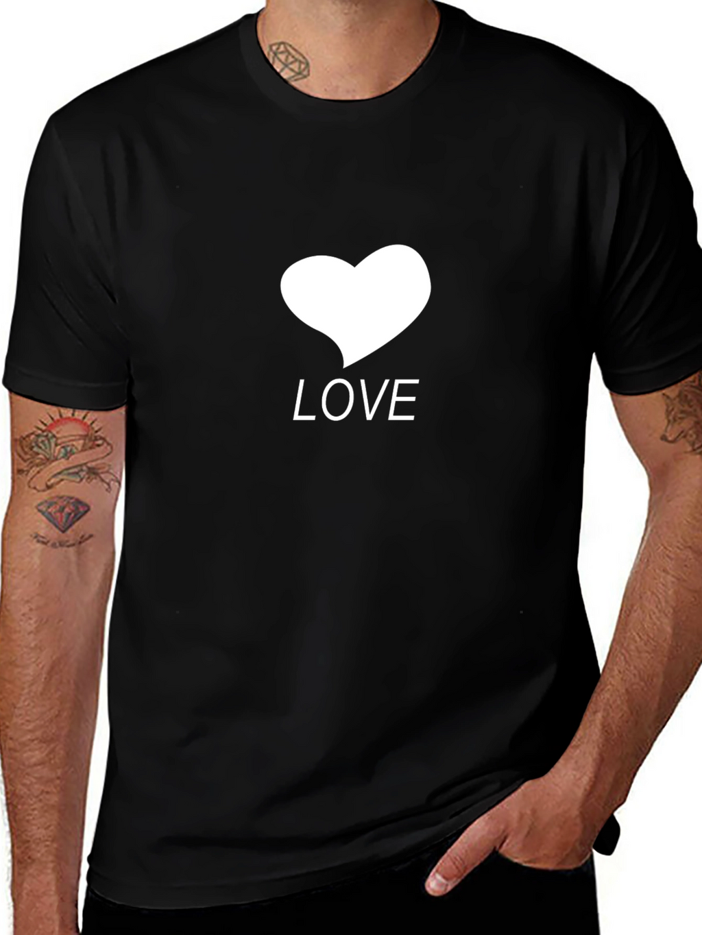 Love Heart Graphic Tee - Stylish Black T-Shirt