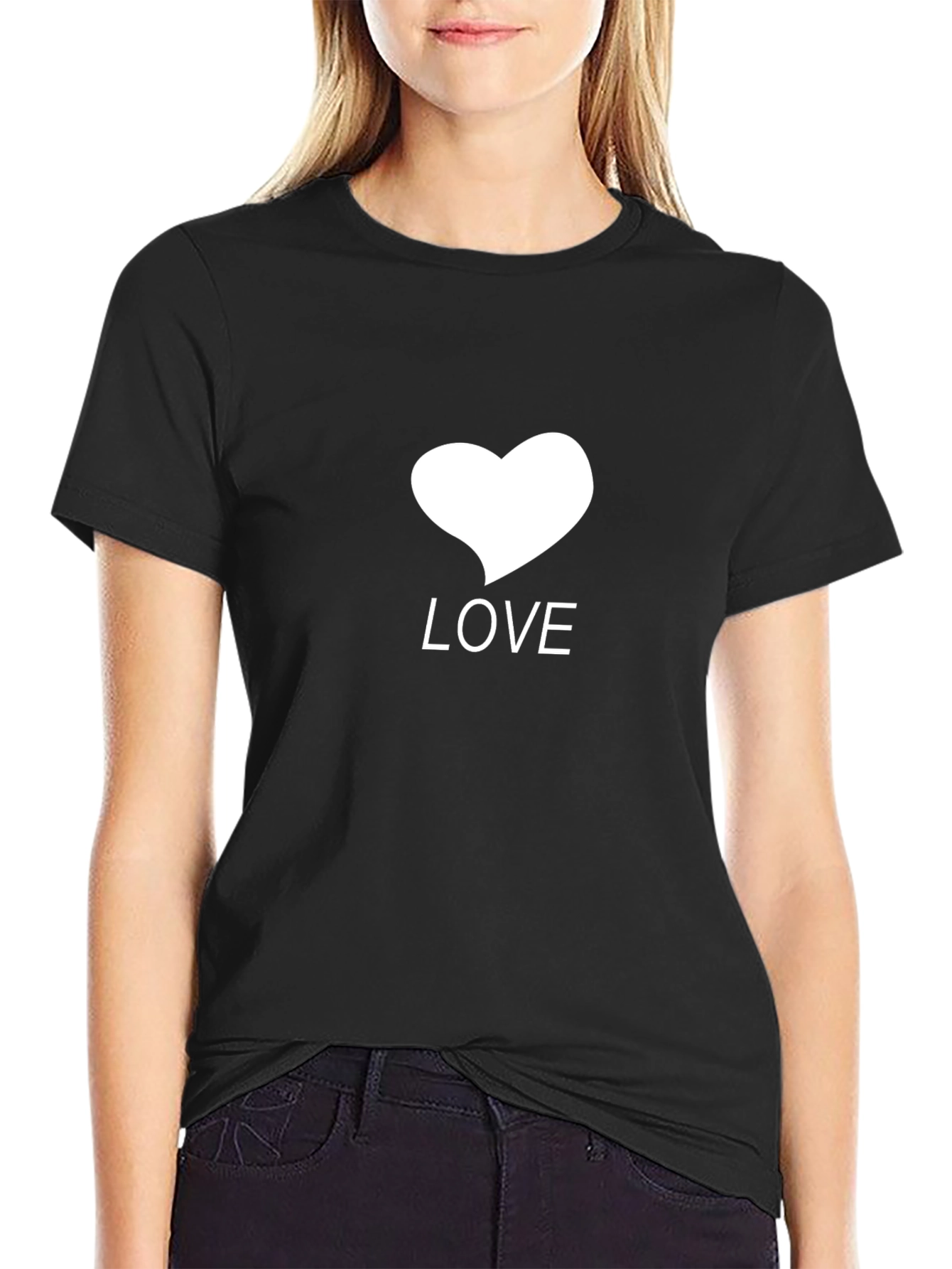 Love Heart Graphic Tee - Stylish Black T-Shirt