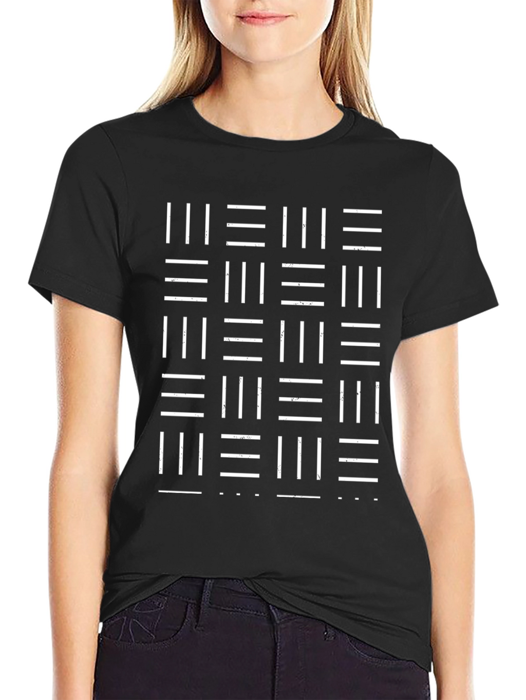 Abstract Pattern Graphic Tee - Black Casual Shirt