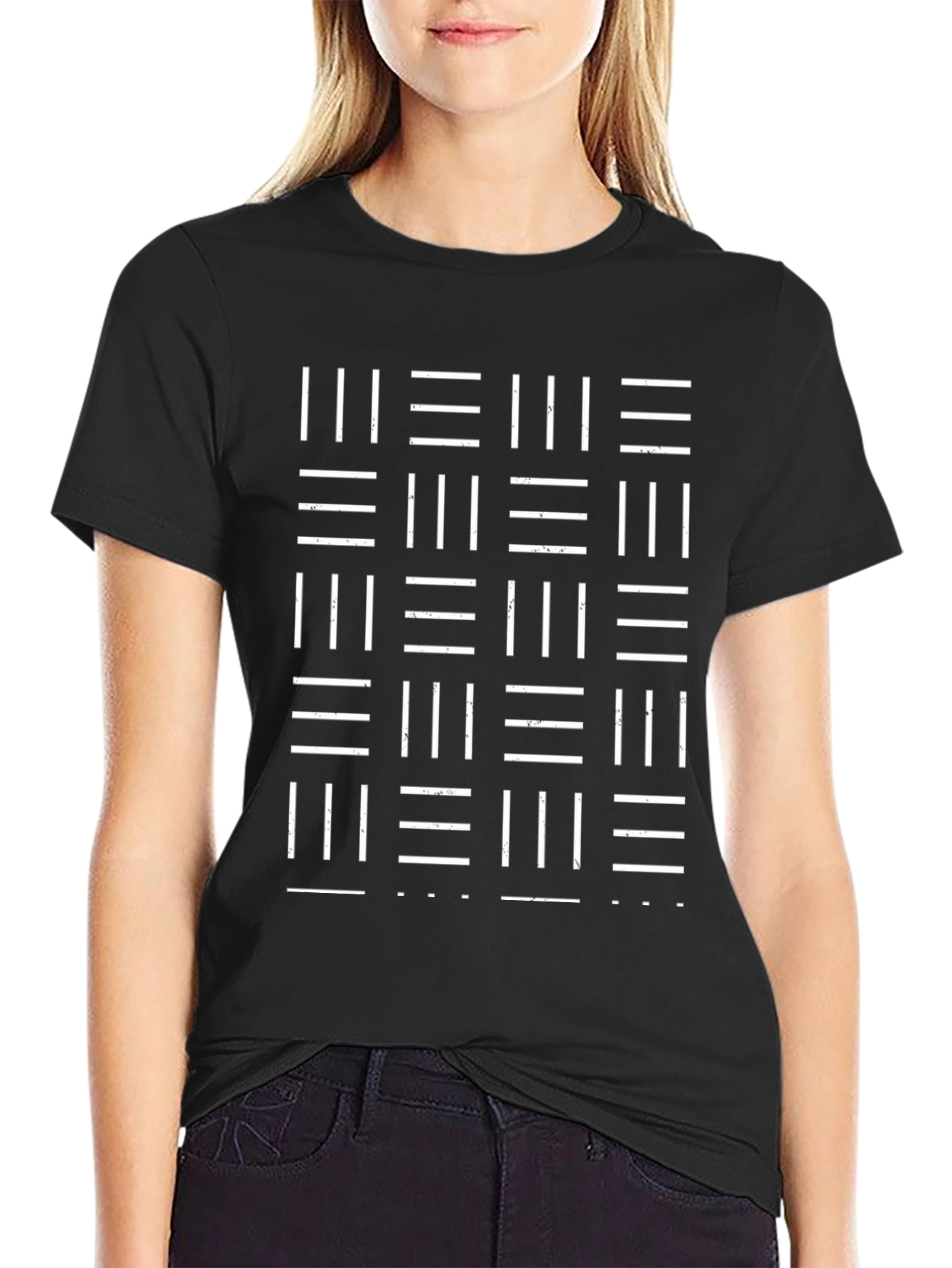 Abstract Pattern Graphic Tee - Black Casual Shirt