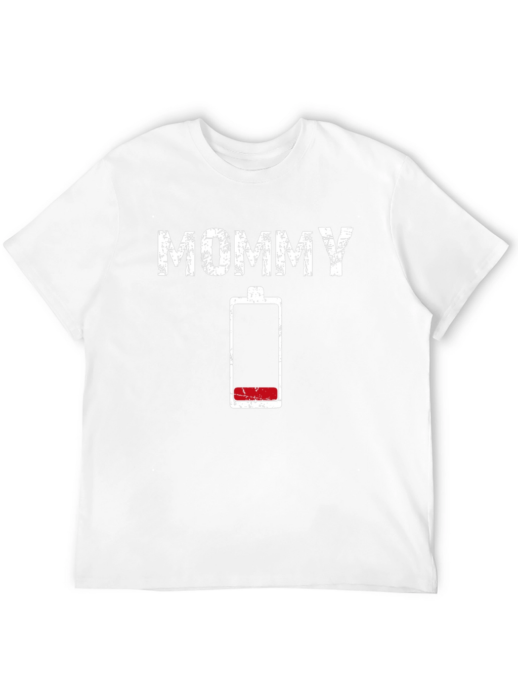 Mommy Low Battery Graphic T-Shirt - Black Cotton