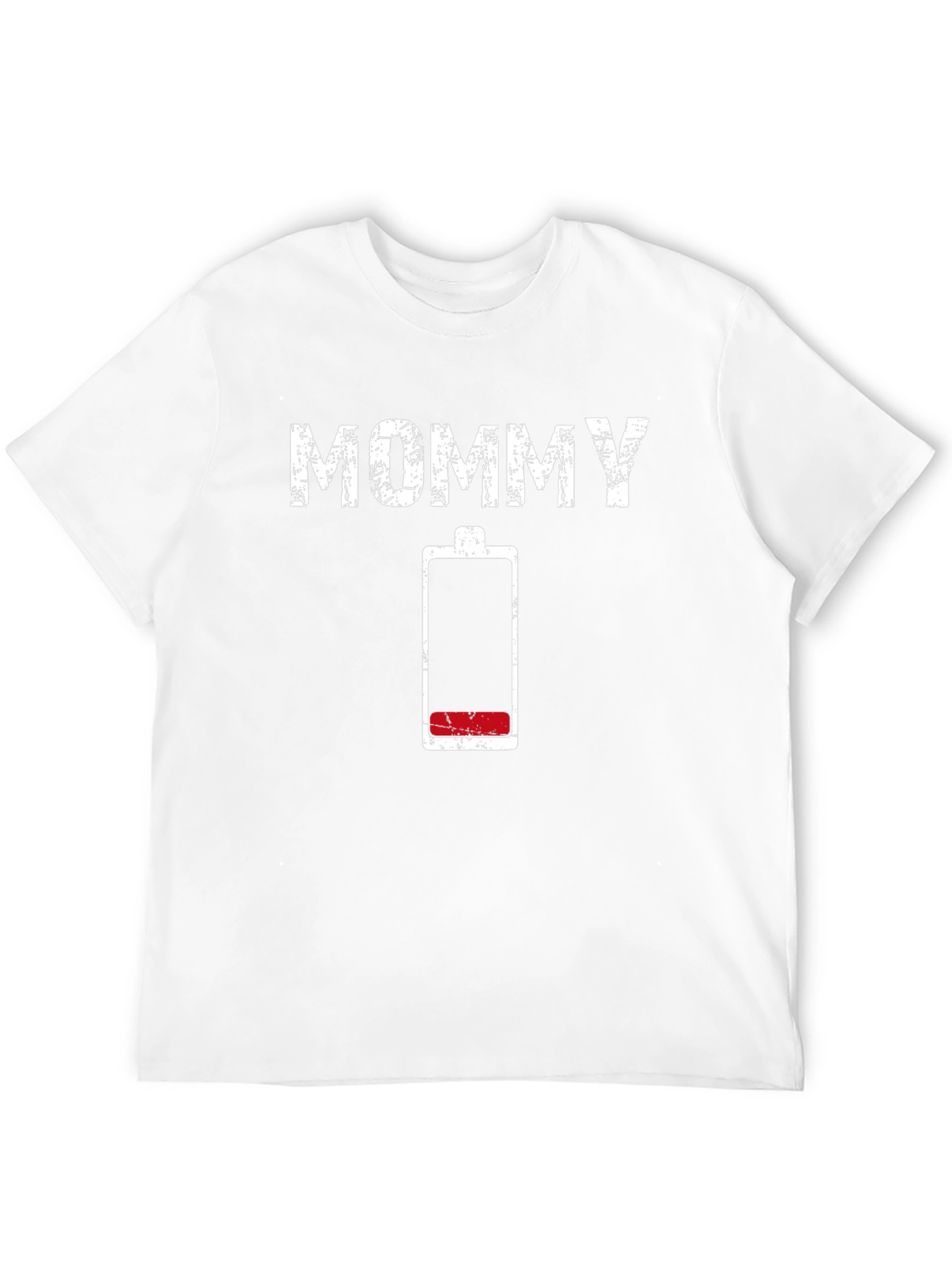Mommy Low Battery Graphic T-Shirt - Black Cotton