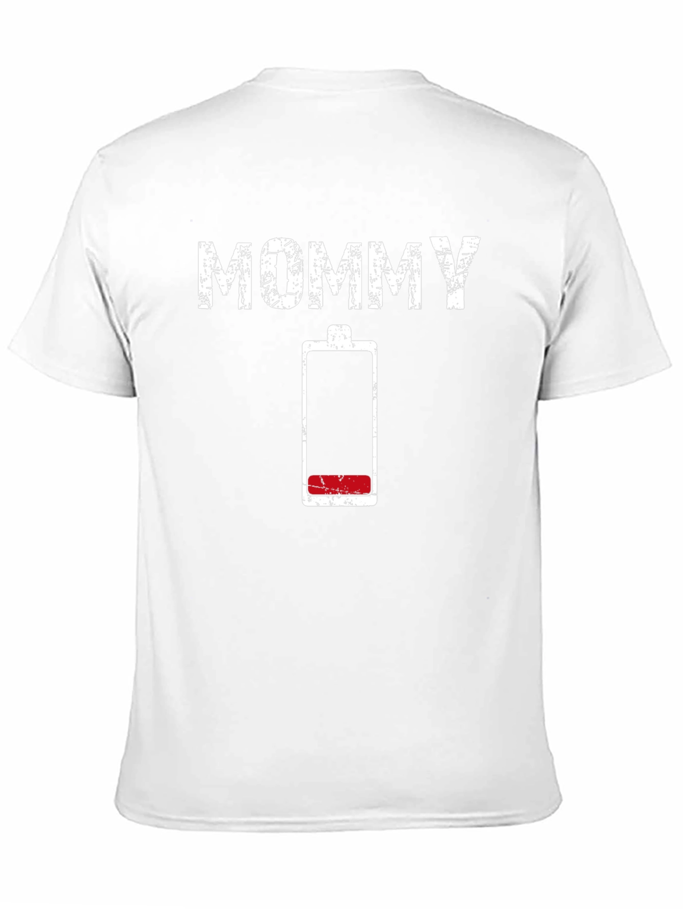 Mommy Low Battery Graphic T-Shirt - Black Cotton