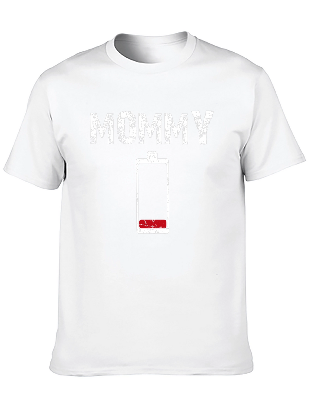 Mommy Low Battery Graphic T-Shirt - Black Cotton