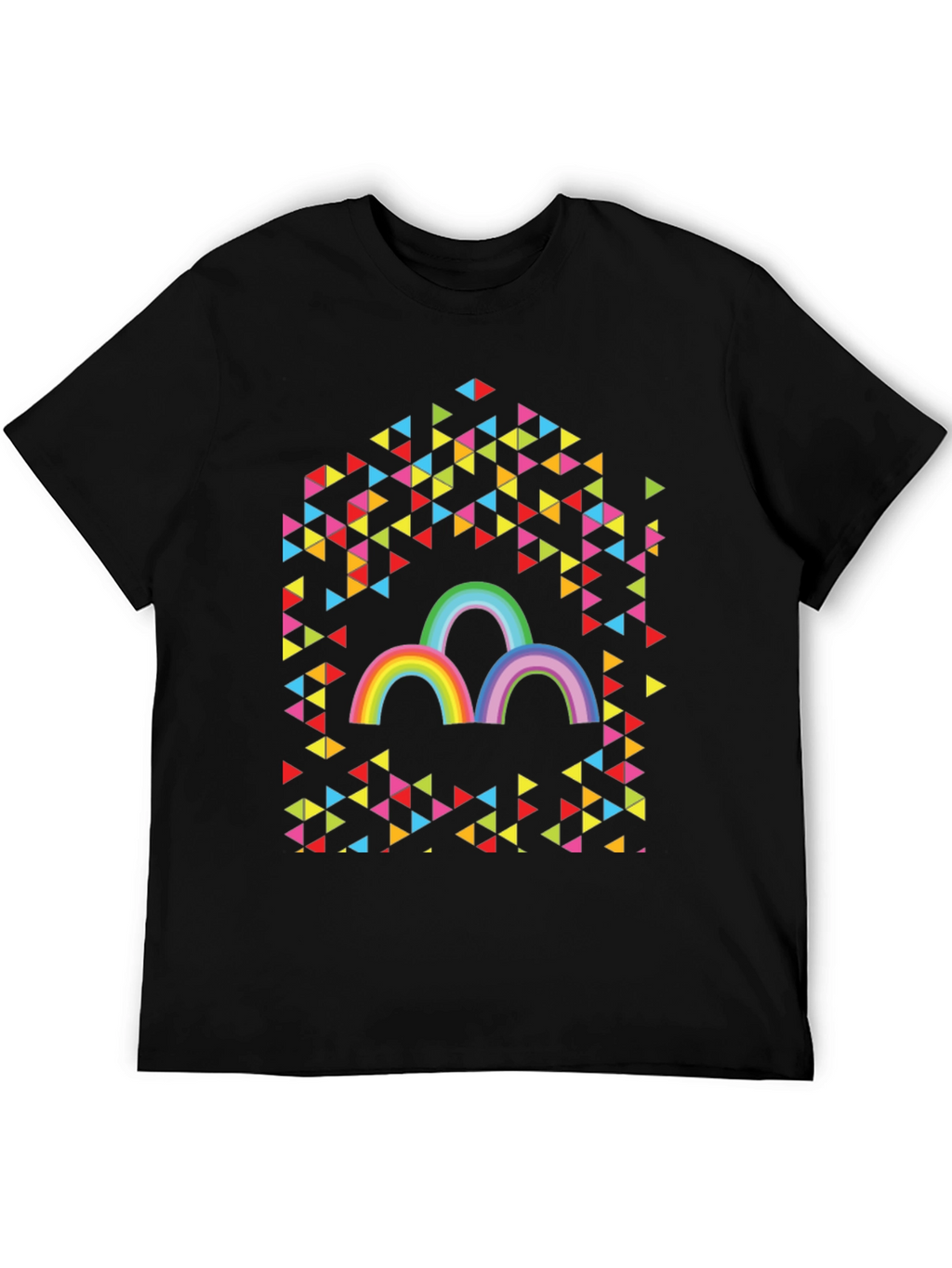 Rainbow Triangles Graphic Tee - Unisex Cotton T-Shirt