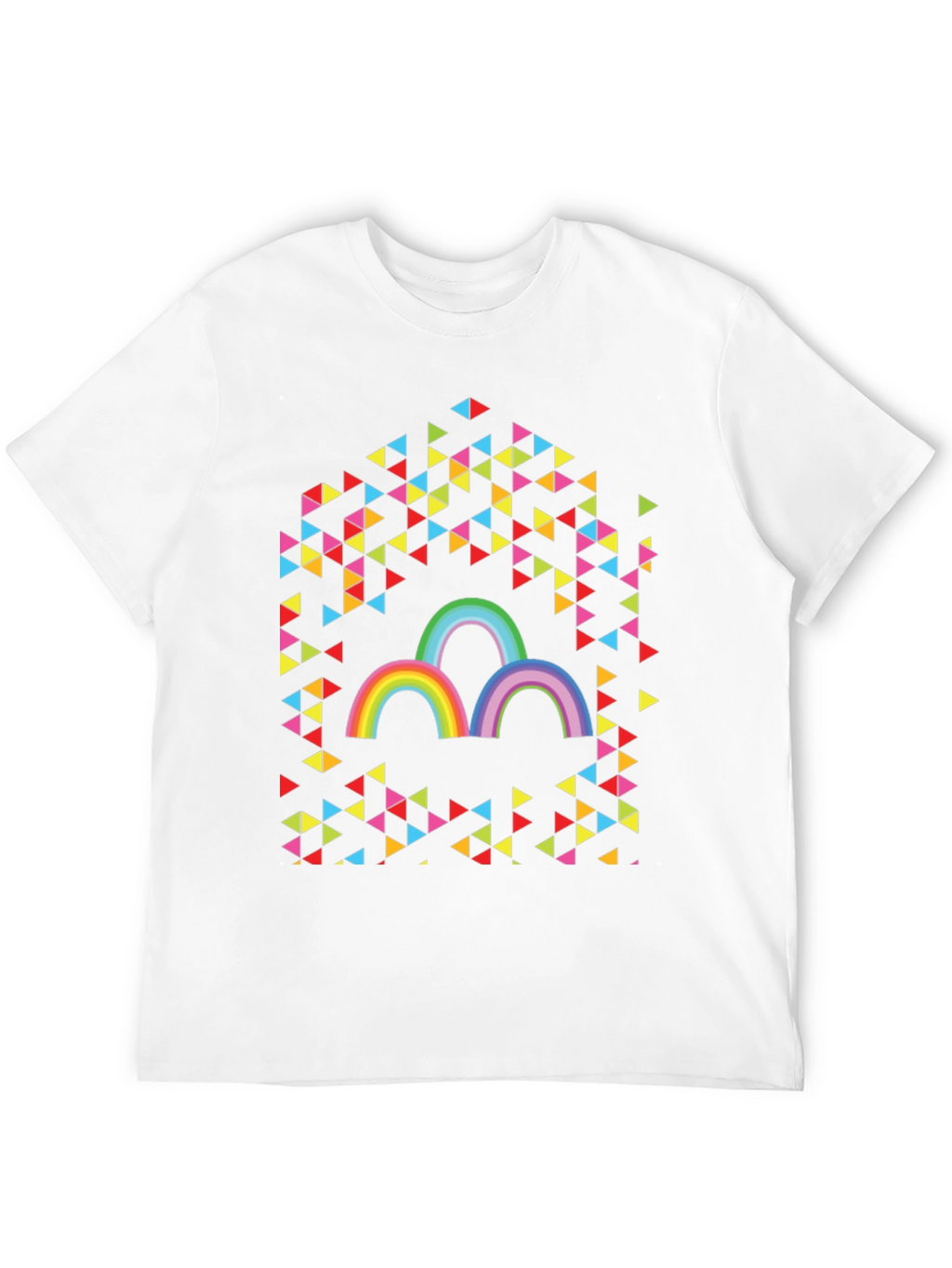 Rainbow Triangles Graphic Tee - Unisex Cotton T-Shirt