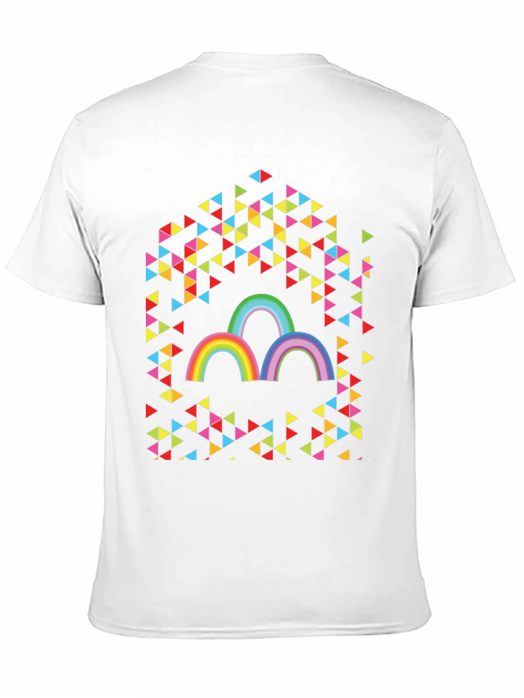 Rainbow Triangles Graphic Tee - Unisex Cotton T-Shirt