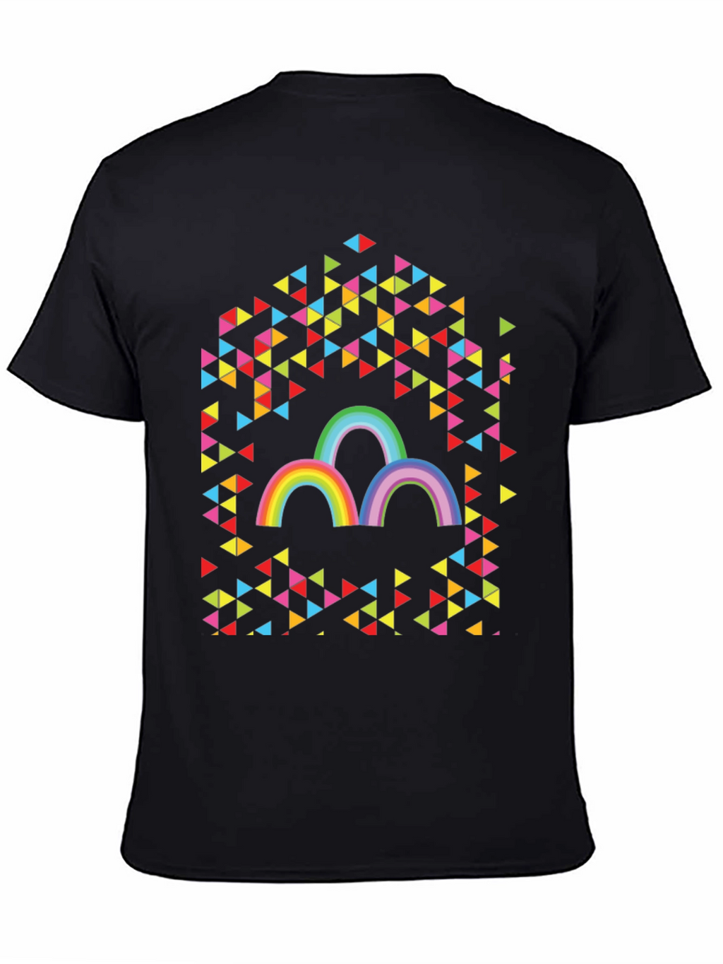 Rainbow Triangles Graphic Tee - Unisex Cotton T-Shirt