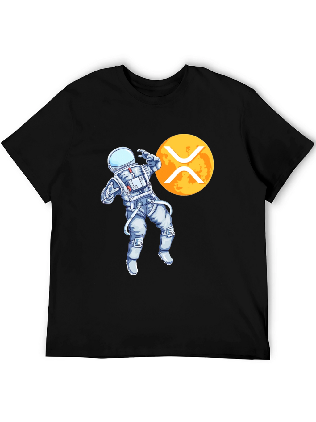 Astronaut XRP Crypto Black T-Shirt