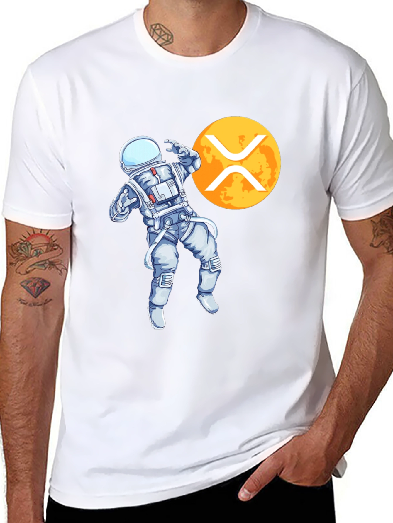 Astronaut XRP Crypto Black T-Shirt