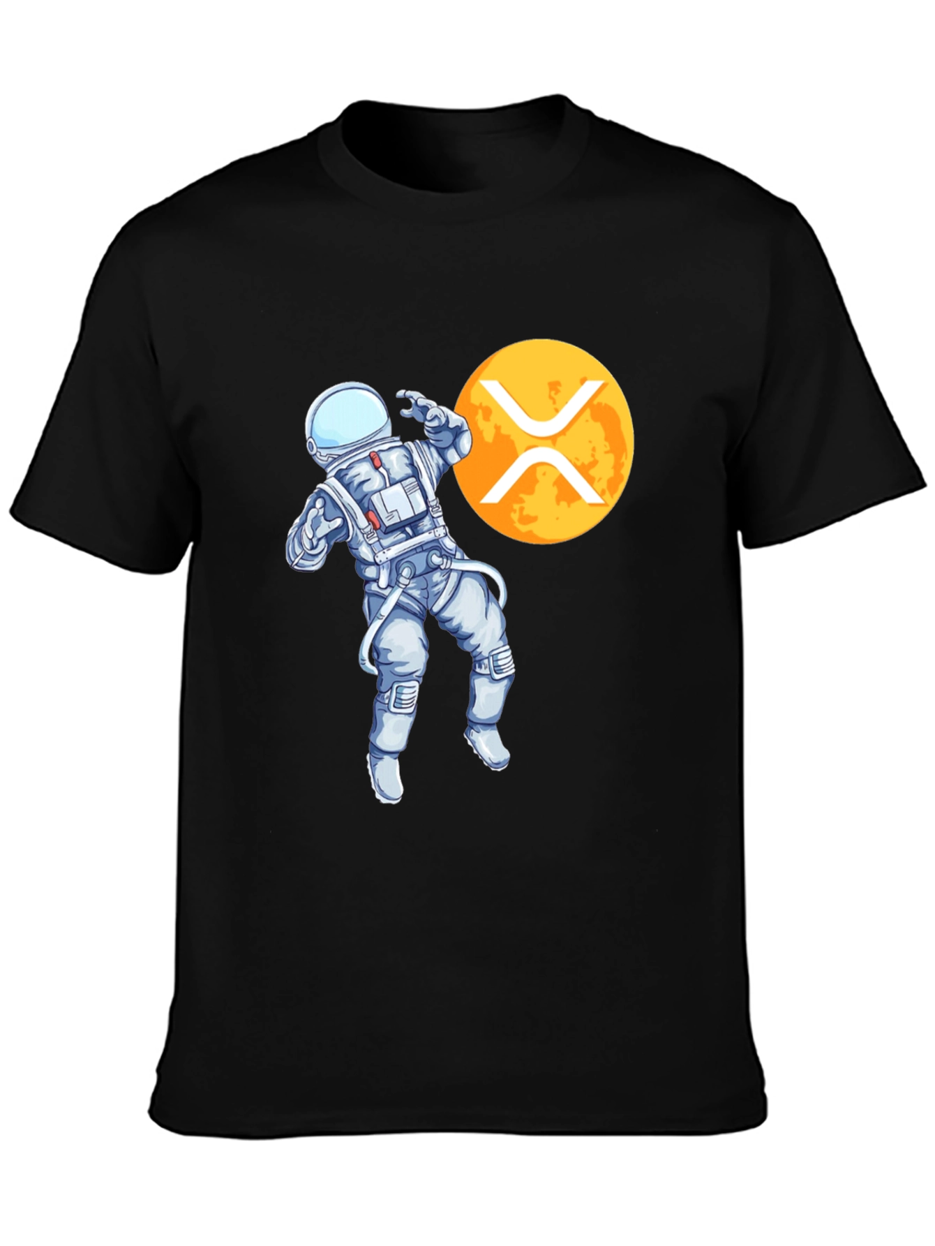 Astronaut XRP Crypto Black T-Shirt