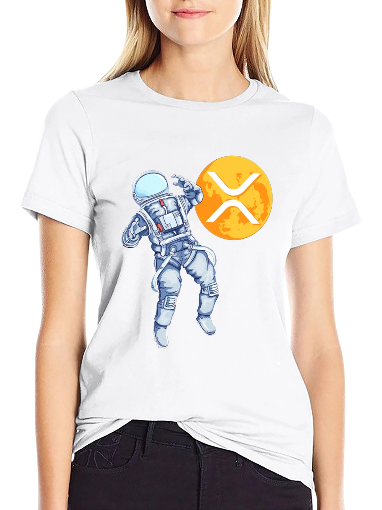 Astronaut XRP Crypto Black T-Shirt