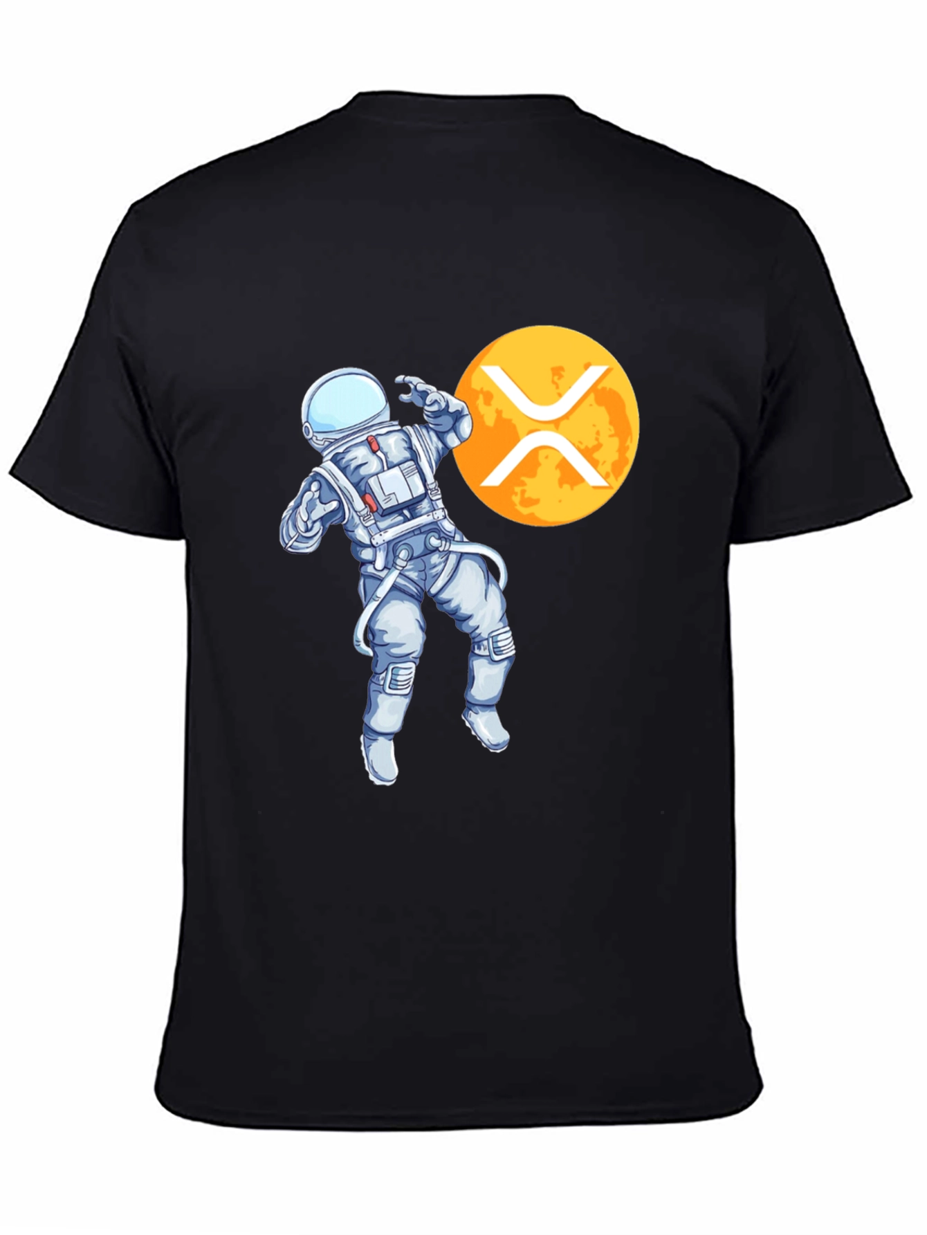 Astronaut XRP Crypto Black T-Shirt