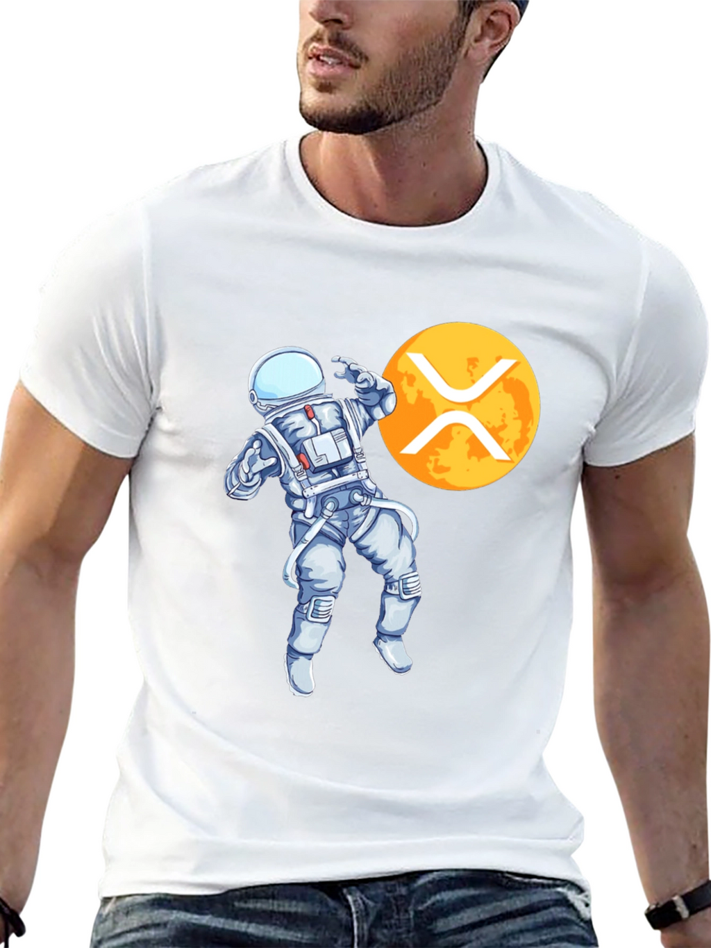 Astronaut XRP Crypto Black T-Shirt