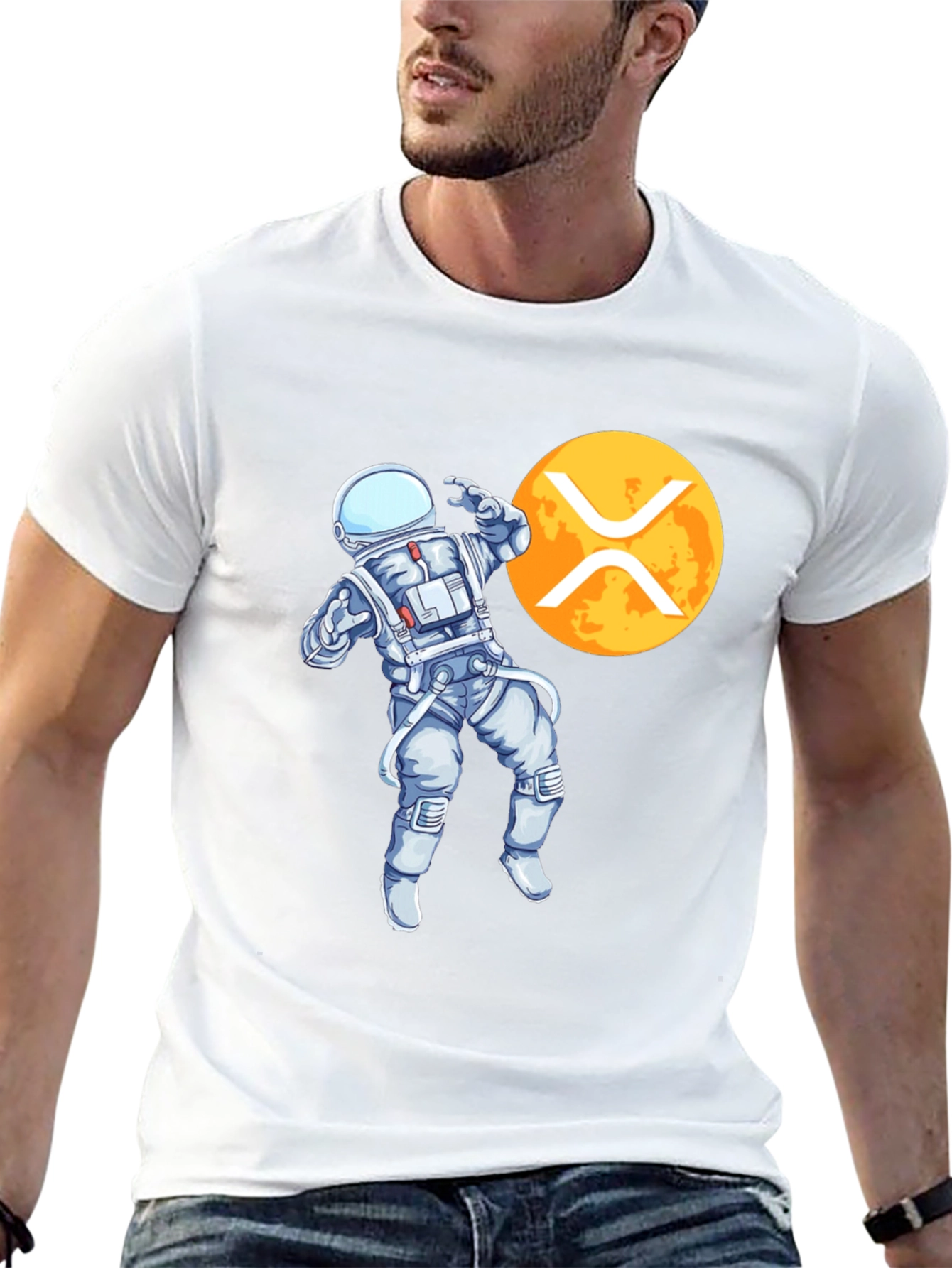 Astronaut XRP Crypto Black T-Shirt
